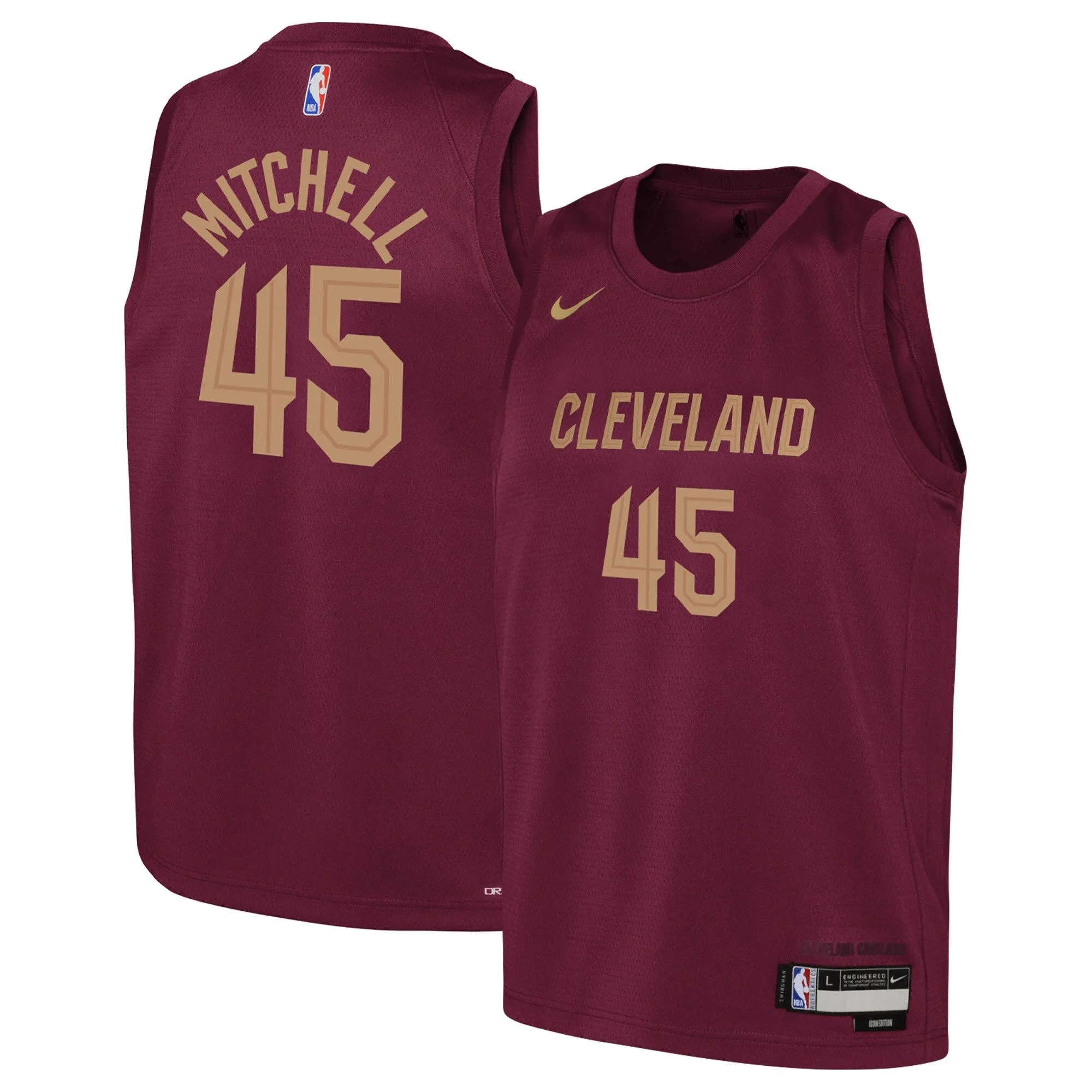 Donovan Mitchell Cleveland Cavaliers  Youth Swingman Jersey - Icon Edition - Wine