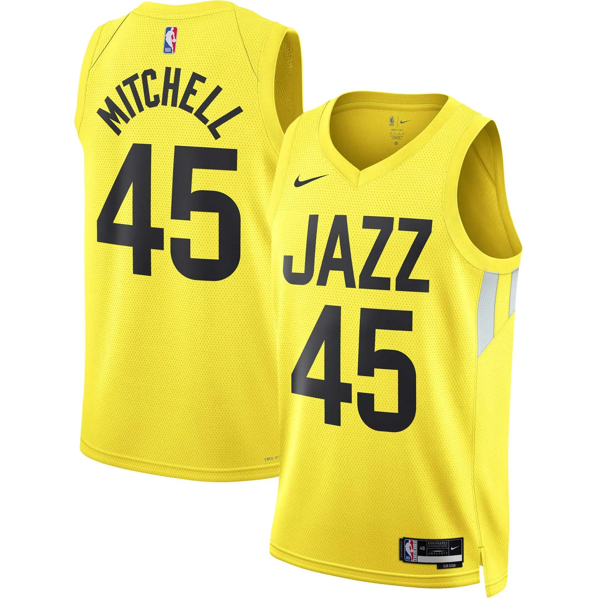 Donovan Mitchell Utah Jazz  Unisex Swingman Jersey - Icon Edition - Gold