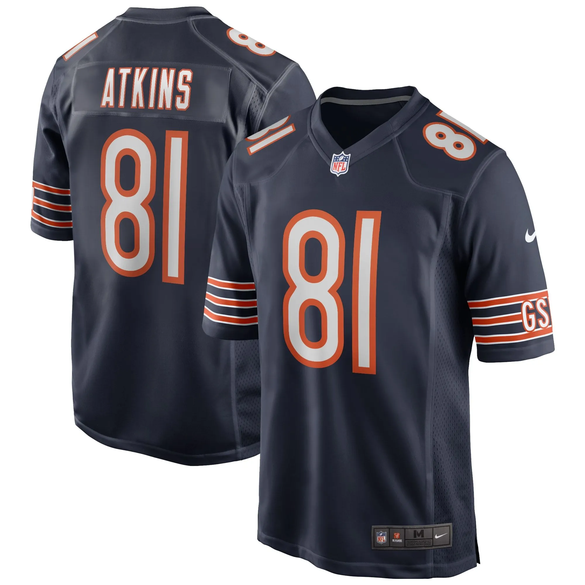 Doug Atkins Chicago Bears  Game Retired Player Jersey - Navy