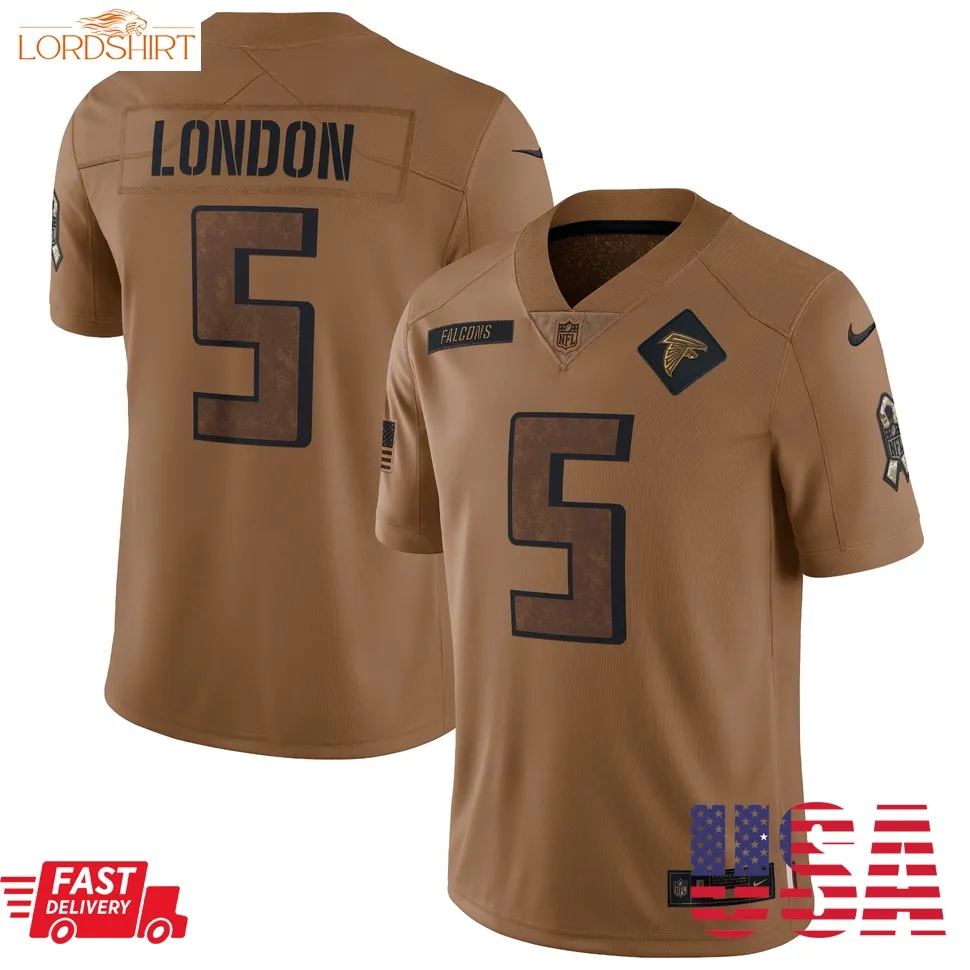 Drake London Atlanta Falcons  2023 Salute To Service Limited Jersey   Brown