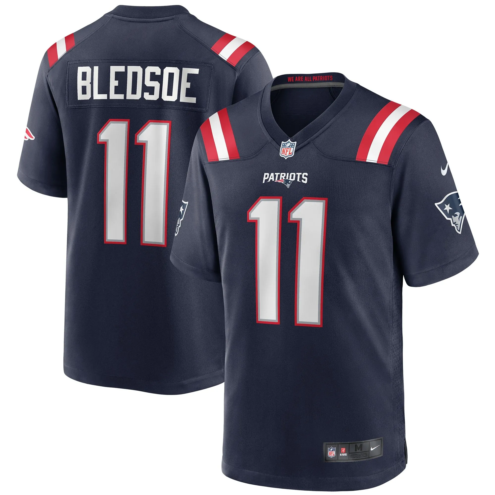 Drew Bledsoe New England Patriots  Game Retired Player Jersey - Navy