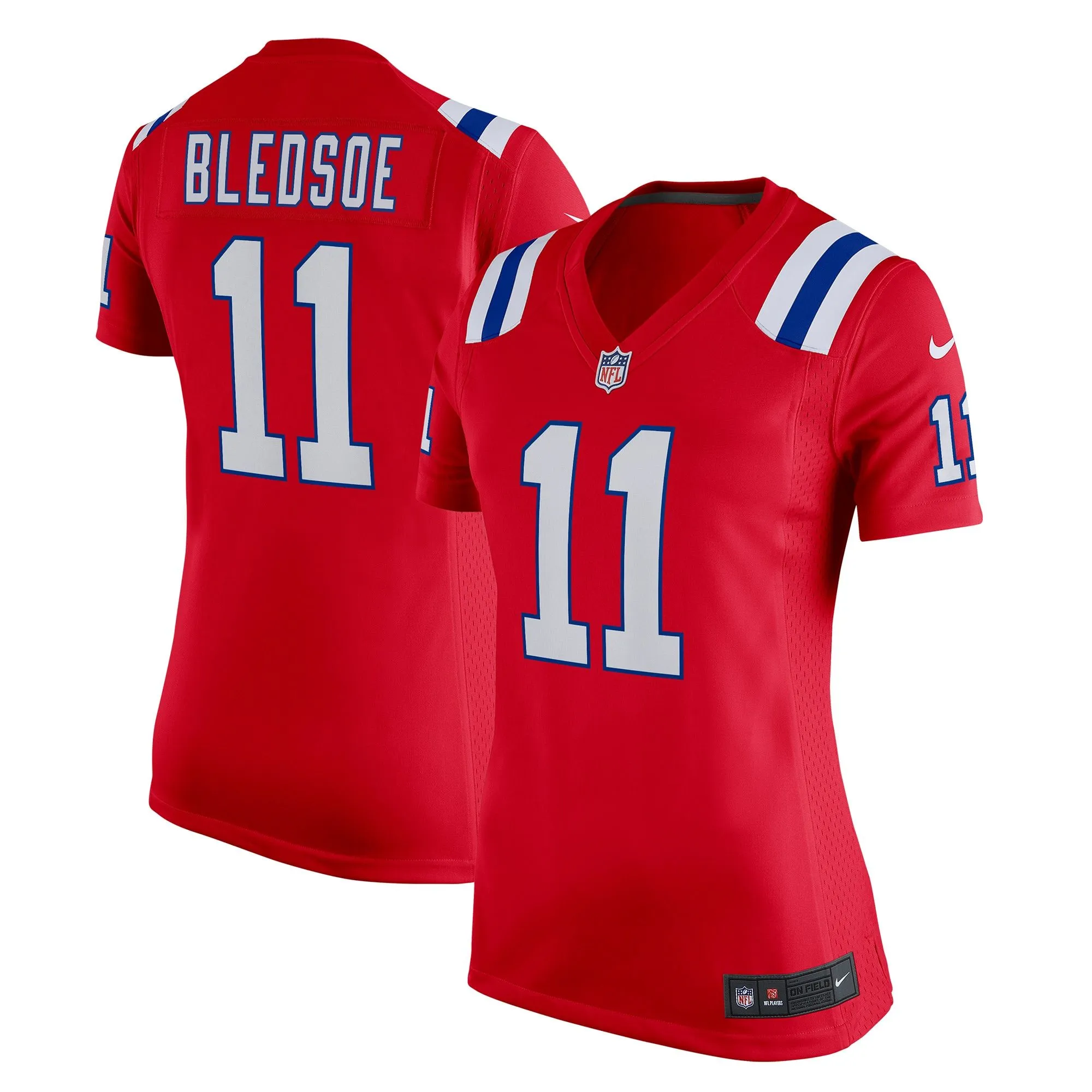 Drew Bledsoe New England Patriots  Women's Retired Game Jersey - Red