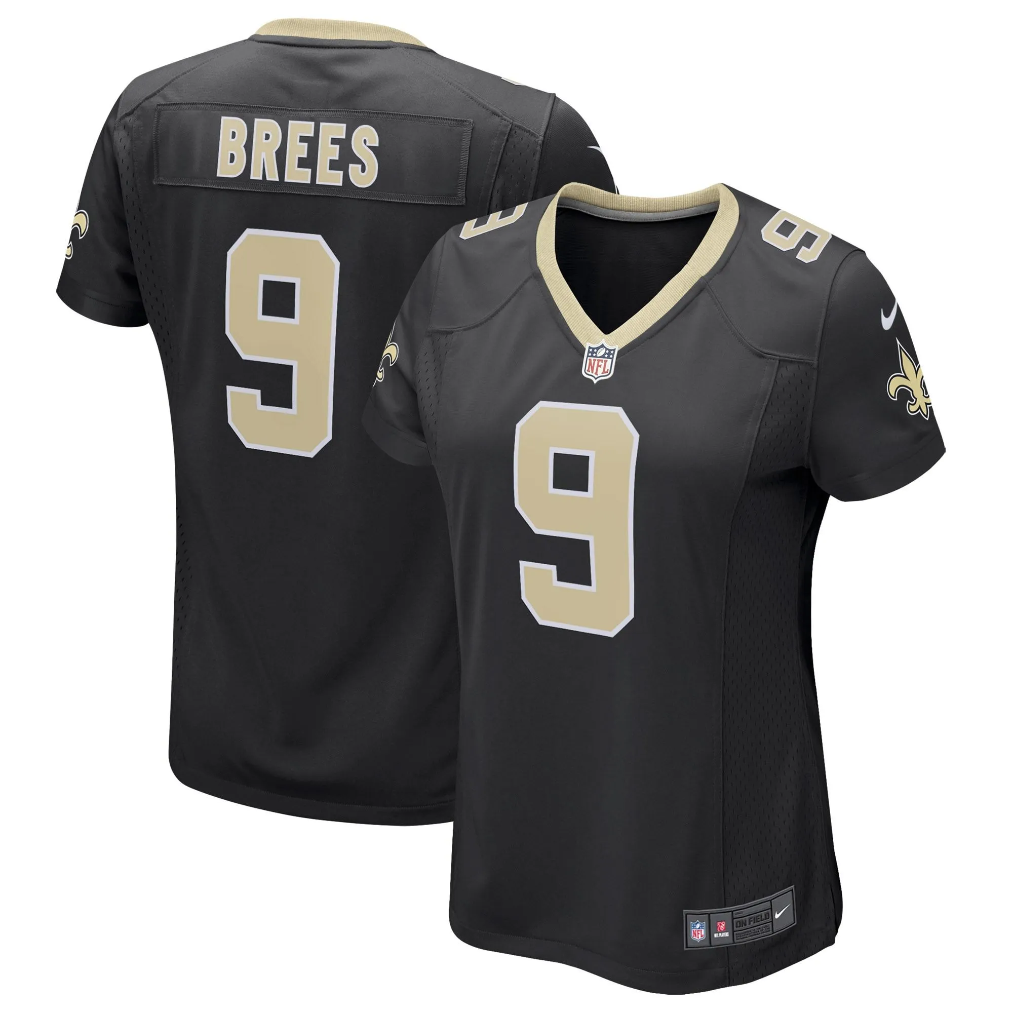 Drew Brees New Orleans Saints  Women's Game Player Jersey - Black