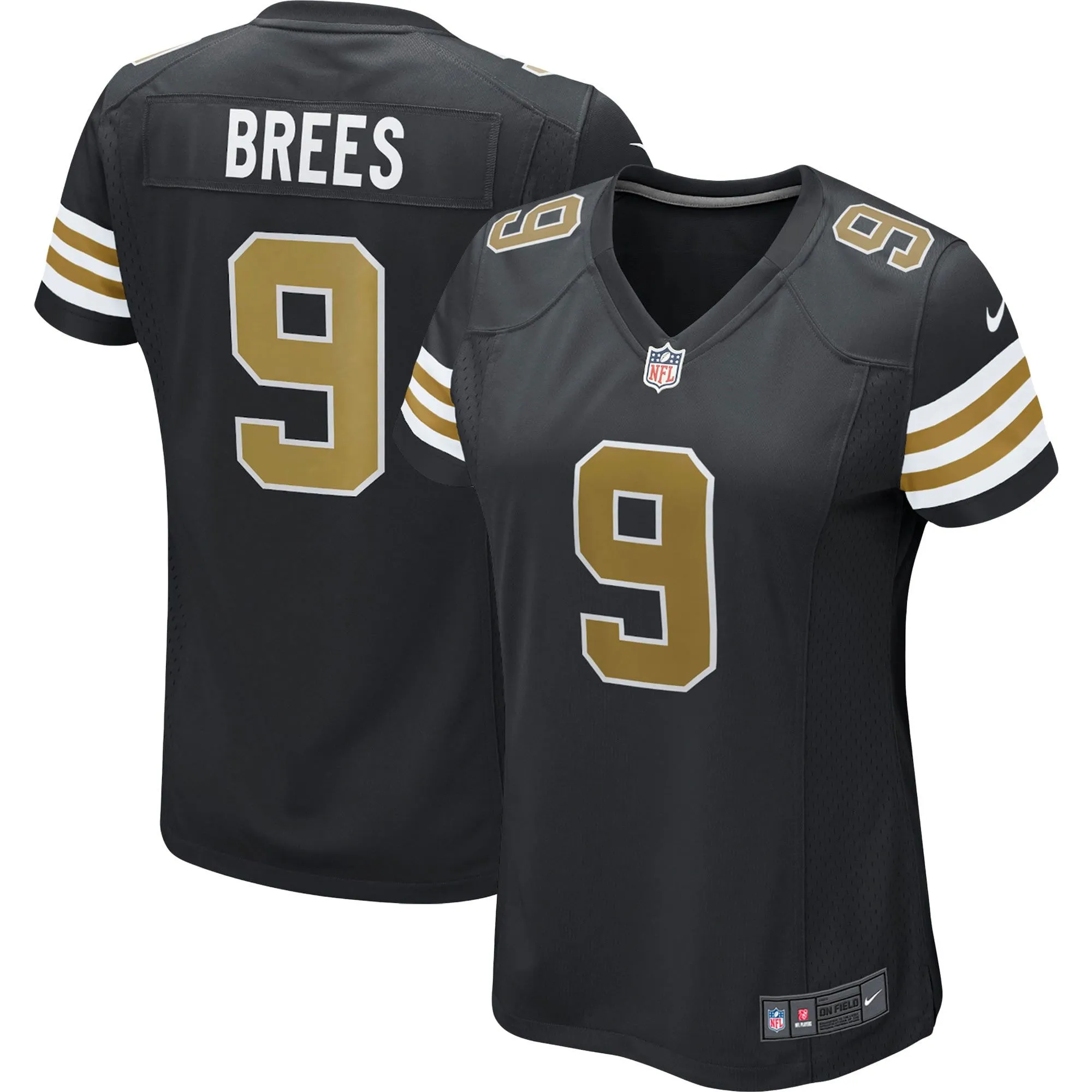 Drew Brees  New Orleans Saints Women's Alternate Game Jersey - Black