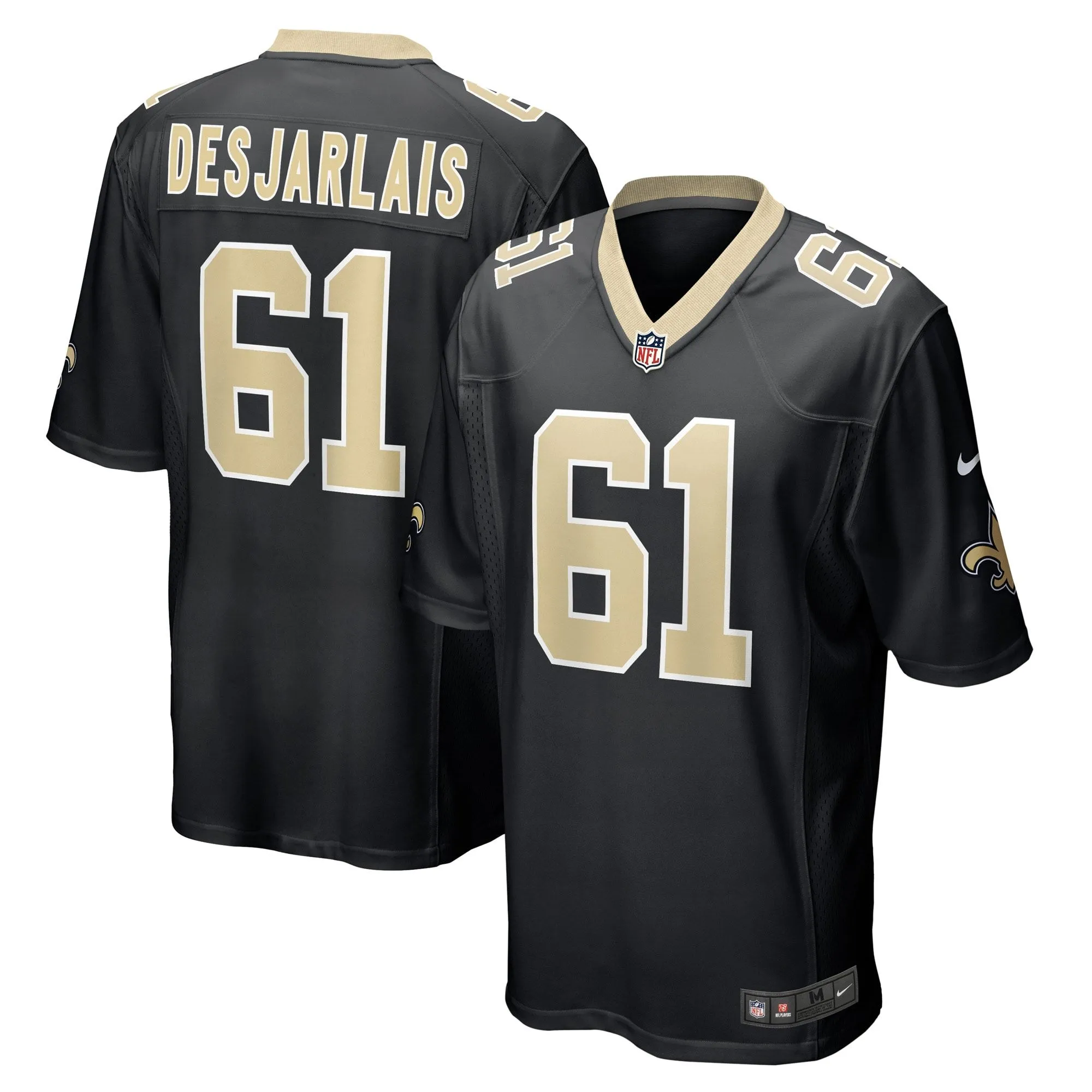 Drew Desjarlais New Orleans Saints  Game Player Jersey - Black