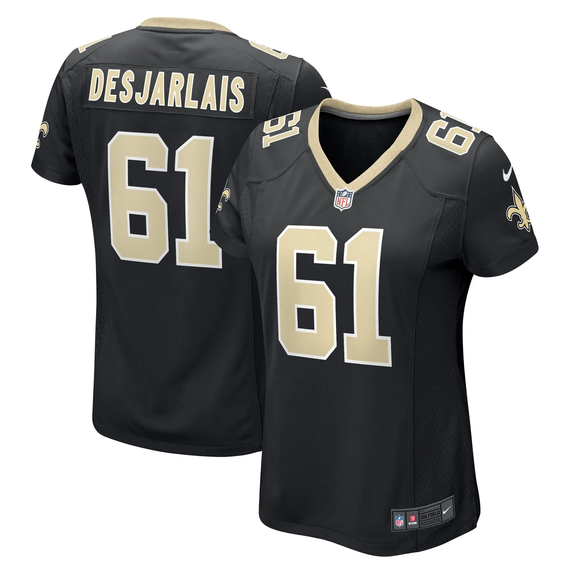 Drew Desjarlais New Orleans Saints  Women's Game Player Jersey - Black