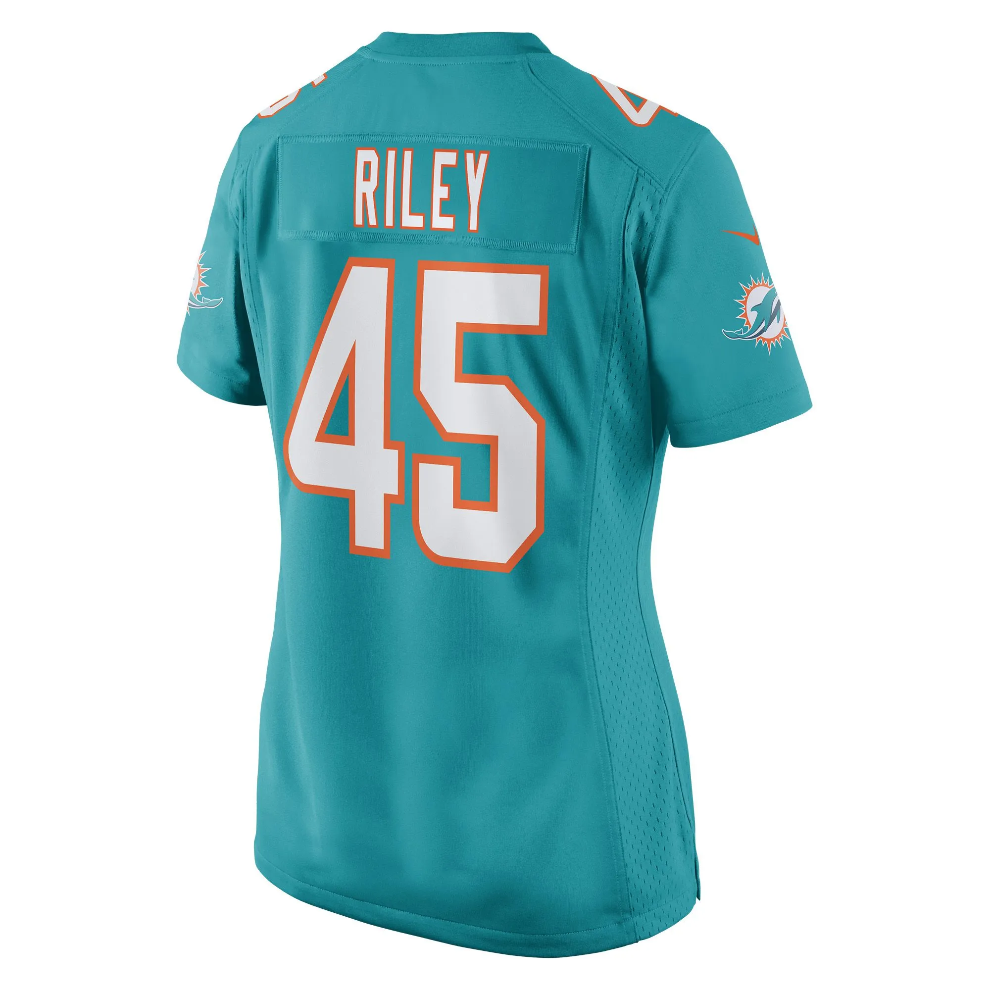 Duke Riley Miami Dolphins  Women's Game Jersey - Aqua