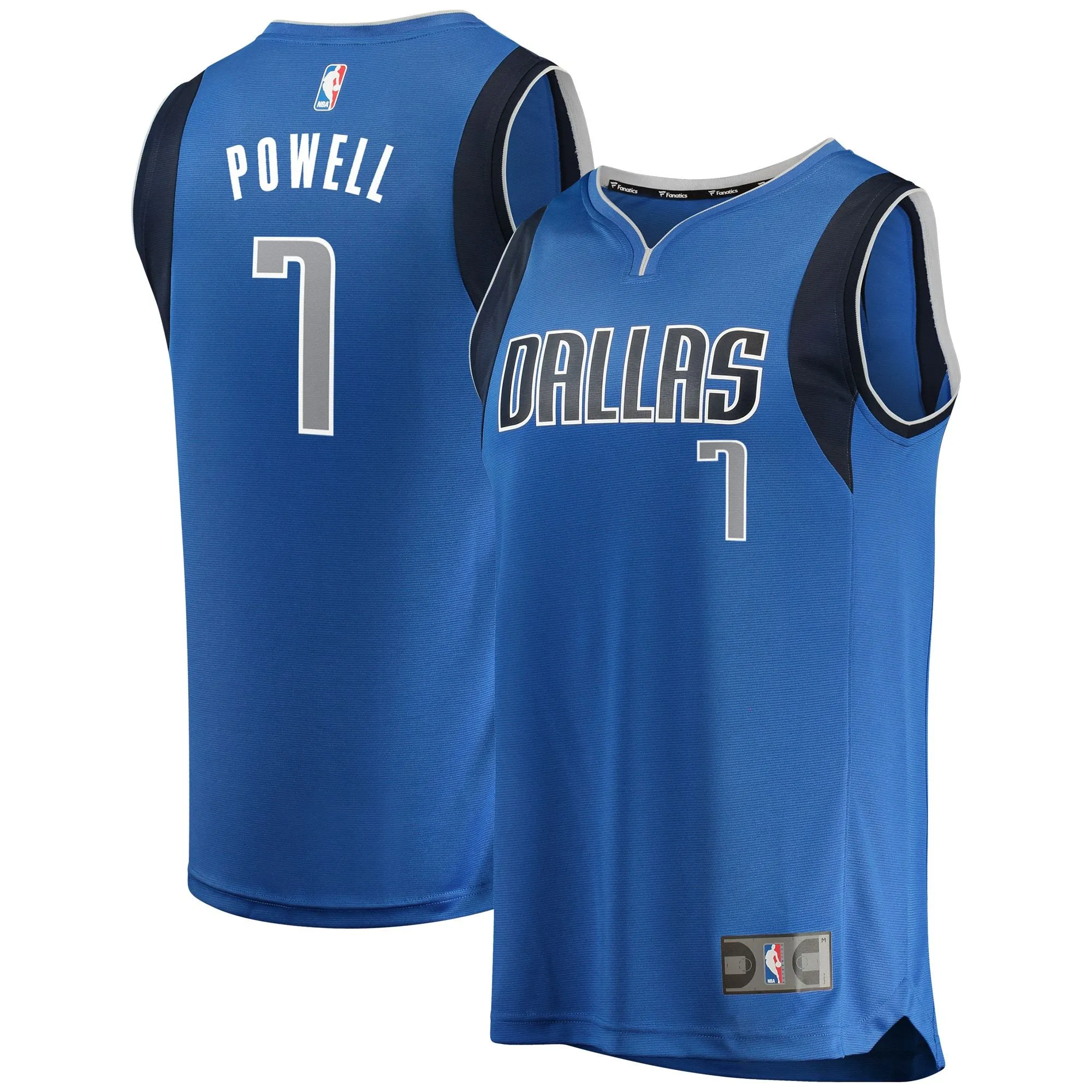 Dwight Powell Dallas Mavericks Fanatics Branded Fast Break Replica Team Color Player Jersey Blue - Icon Edition