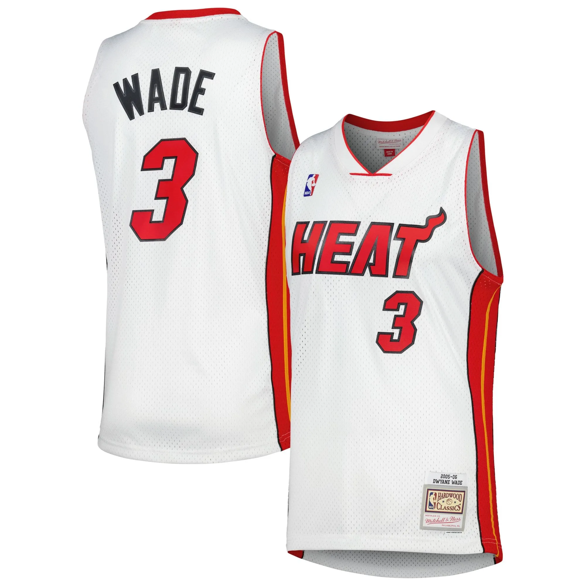 Dwyane Wade Miami Heat Mitchell & Ness 2001/02 Hardwood Classics Swingman Jersey - White