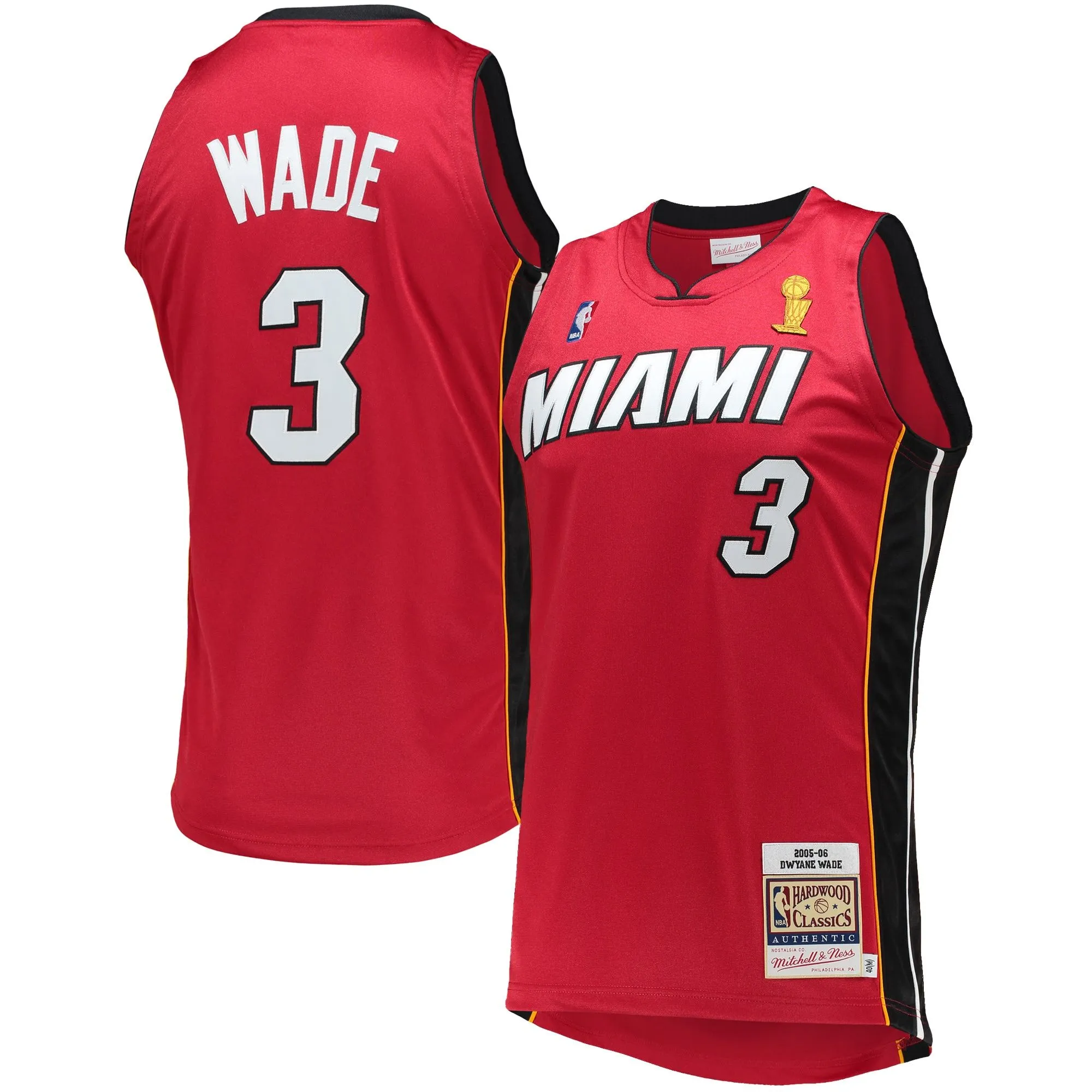 Dwyane Wade Miami Heat Mitchell & Ness 2005-06 Hardwood Classics  Jersey - Red