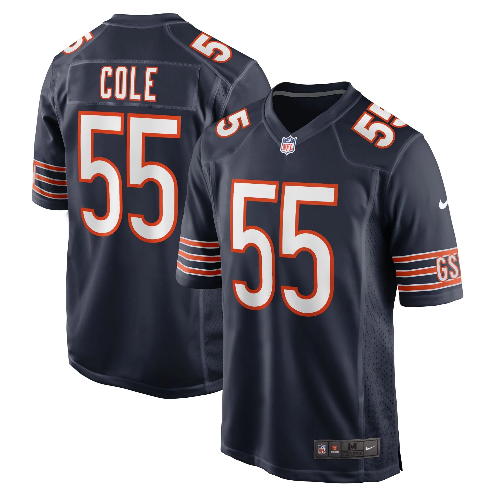 Dylan Cole Chicago Bears  Game Jersey - Navy