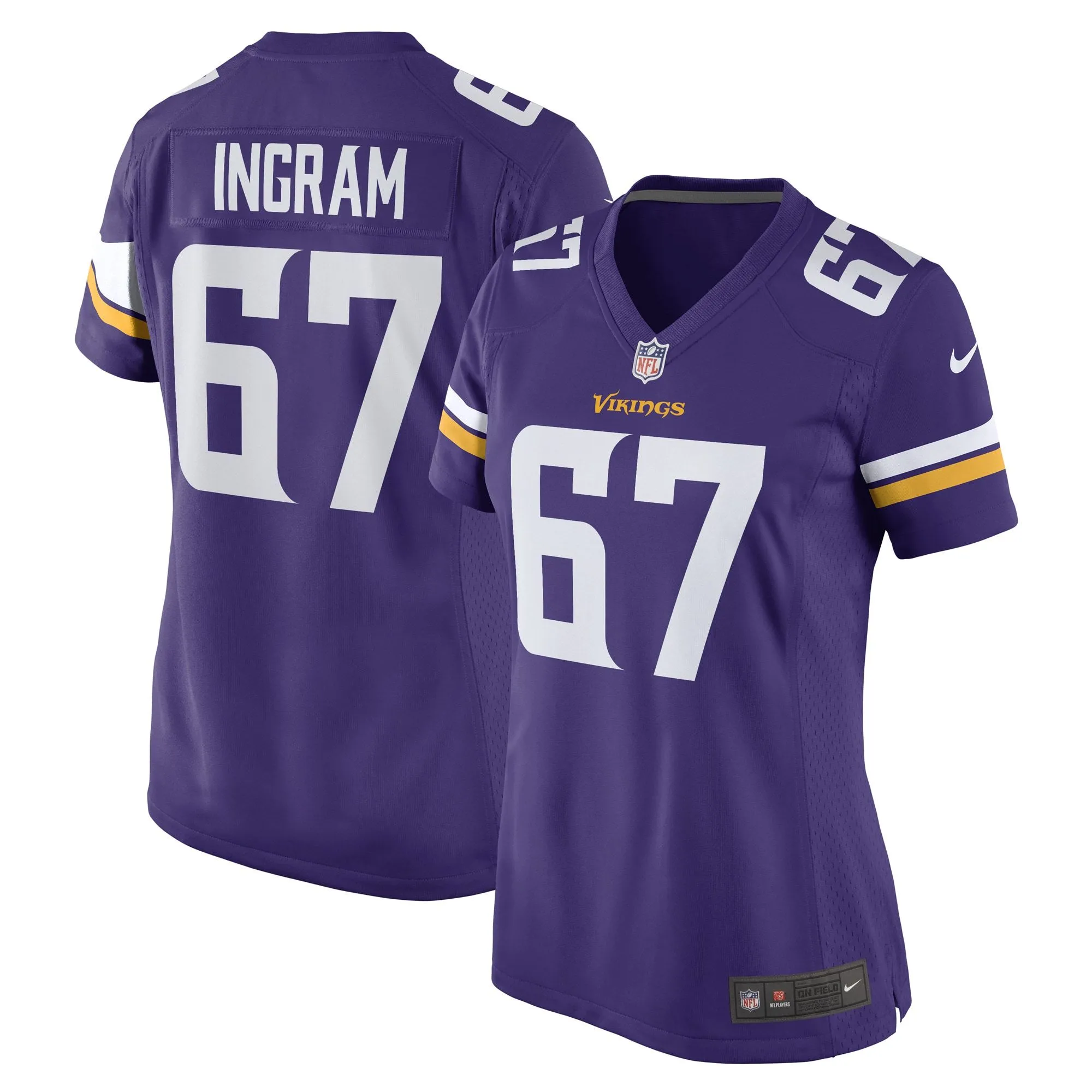 Ed Ingram Minnesota Vikings  Women's Game Player Jersey - Purple