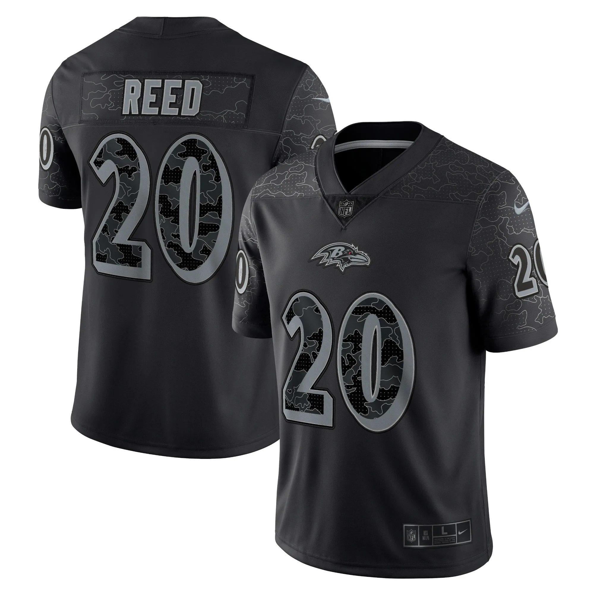 Ed Reed Baltimore Ravens  Retired Player RFLCTV Limited Jersey - Black