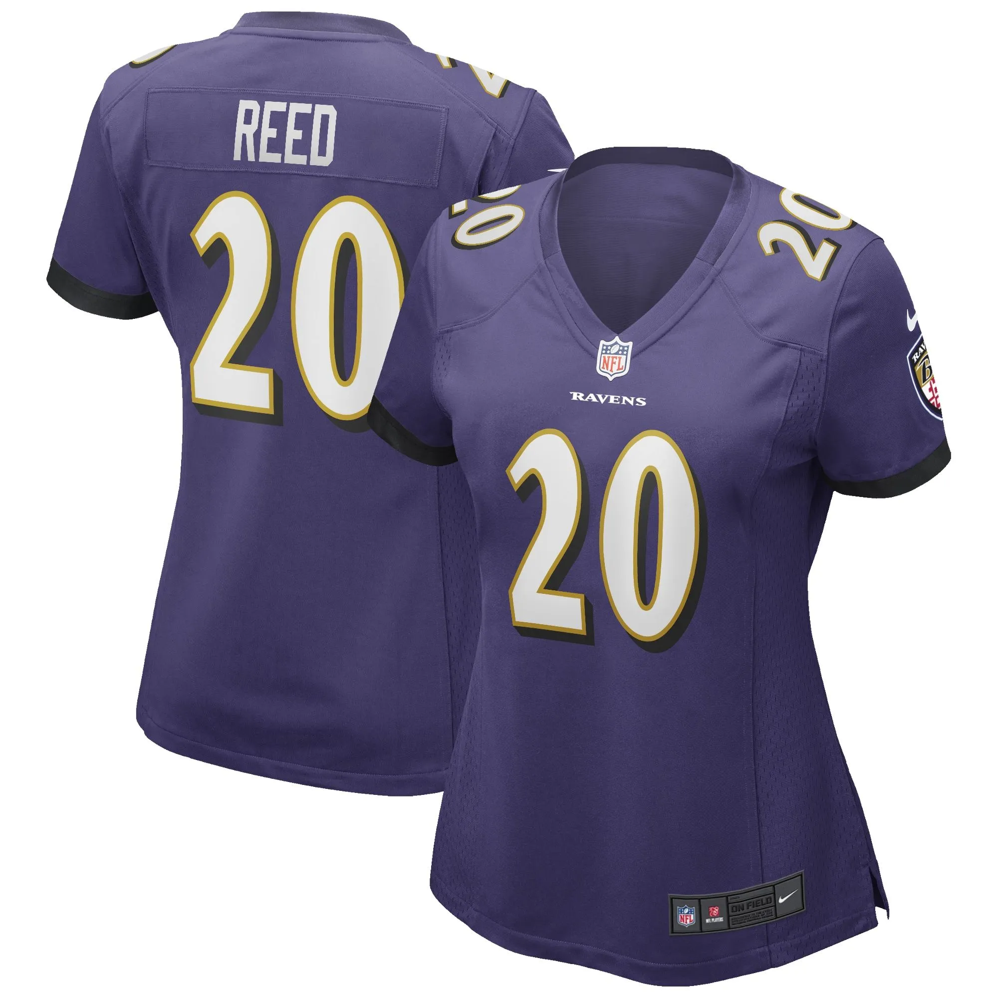 Ed Reed Baltimore Ravens  Women's Game Retired Player Jersey - Purple