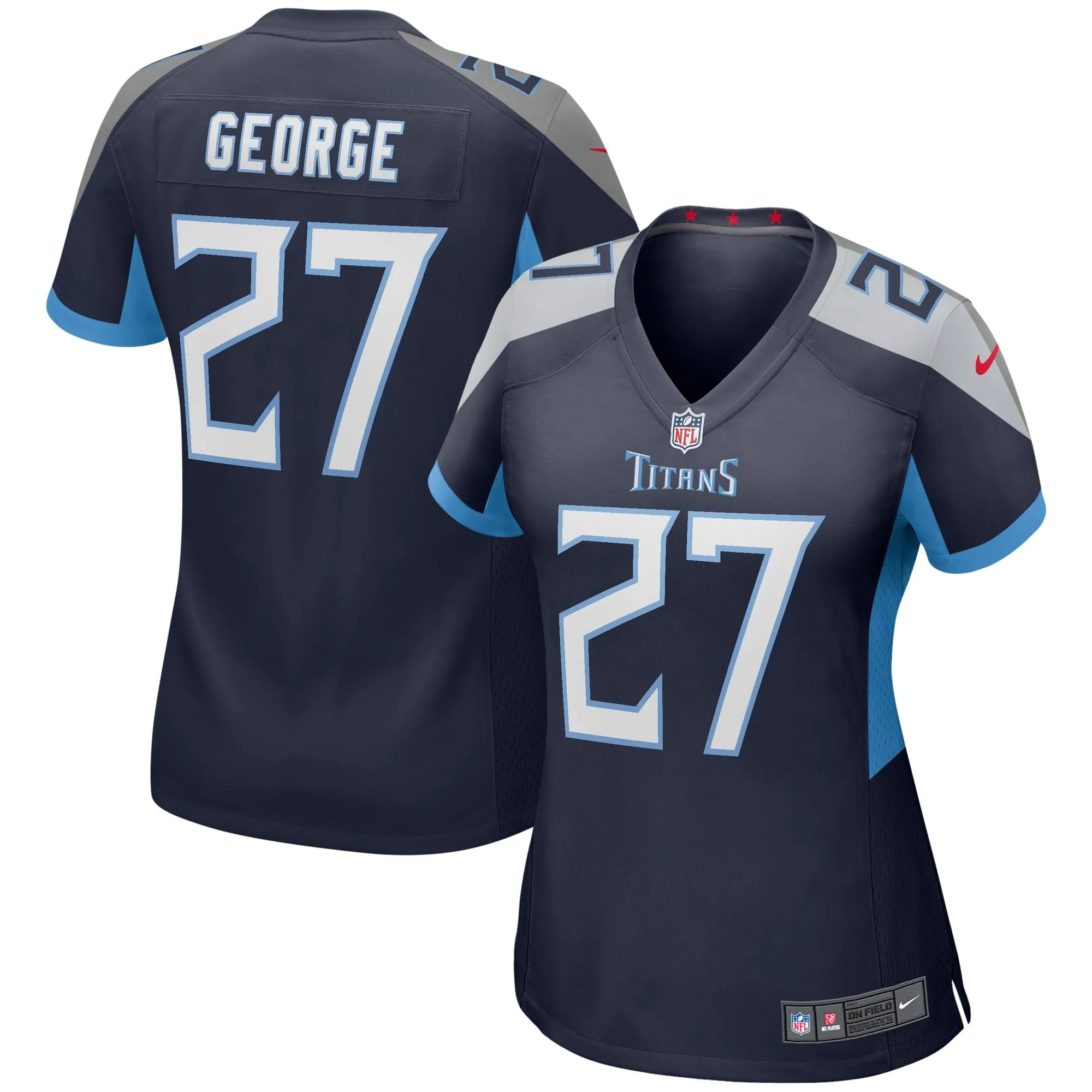 Eddie George Tennessee Titans  Women's Game Retired Player Jersey - Navy