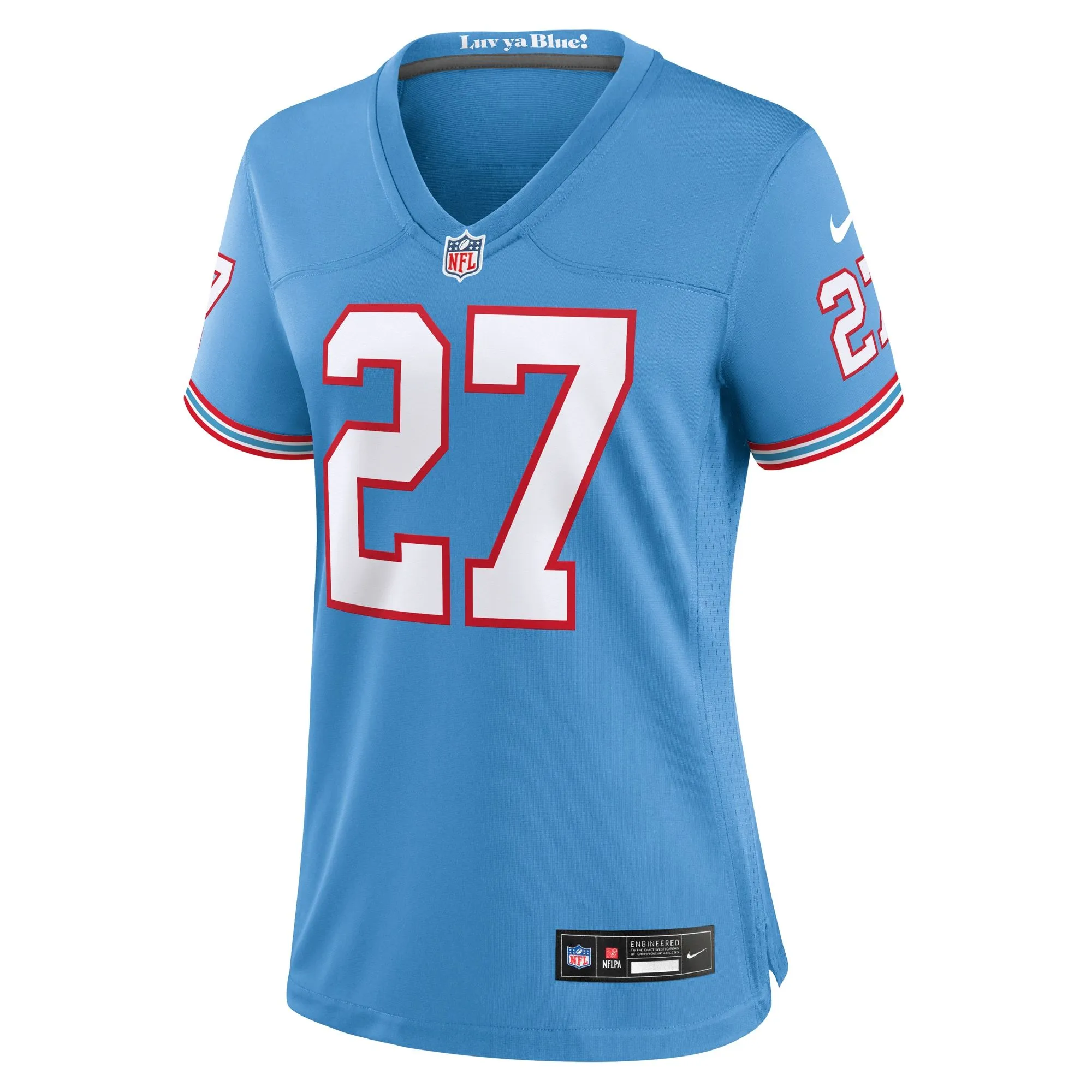 Eddie George Tennessee Titans  Women's Oilers Throwback Retired Player Game Jersey - Light Blue