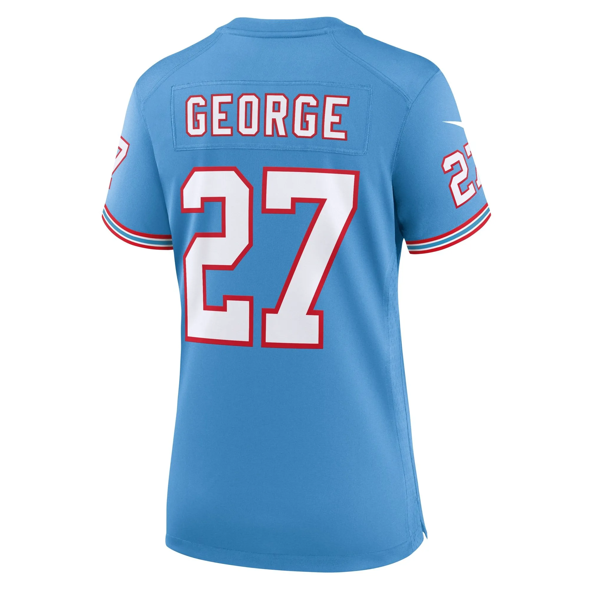 Eddie George Tennessee Titans  Women's Oilers Throwback Retired Player Game Jersey - Light Blue