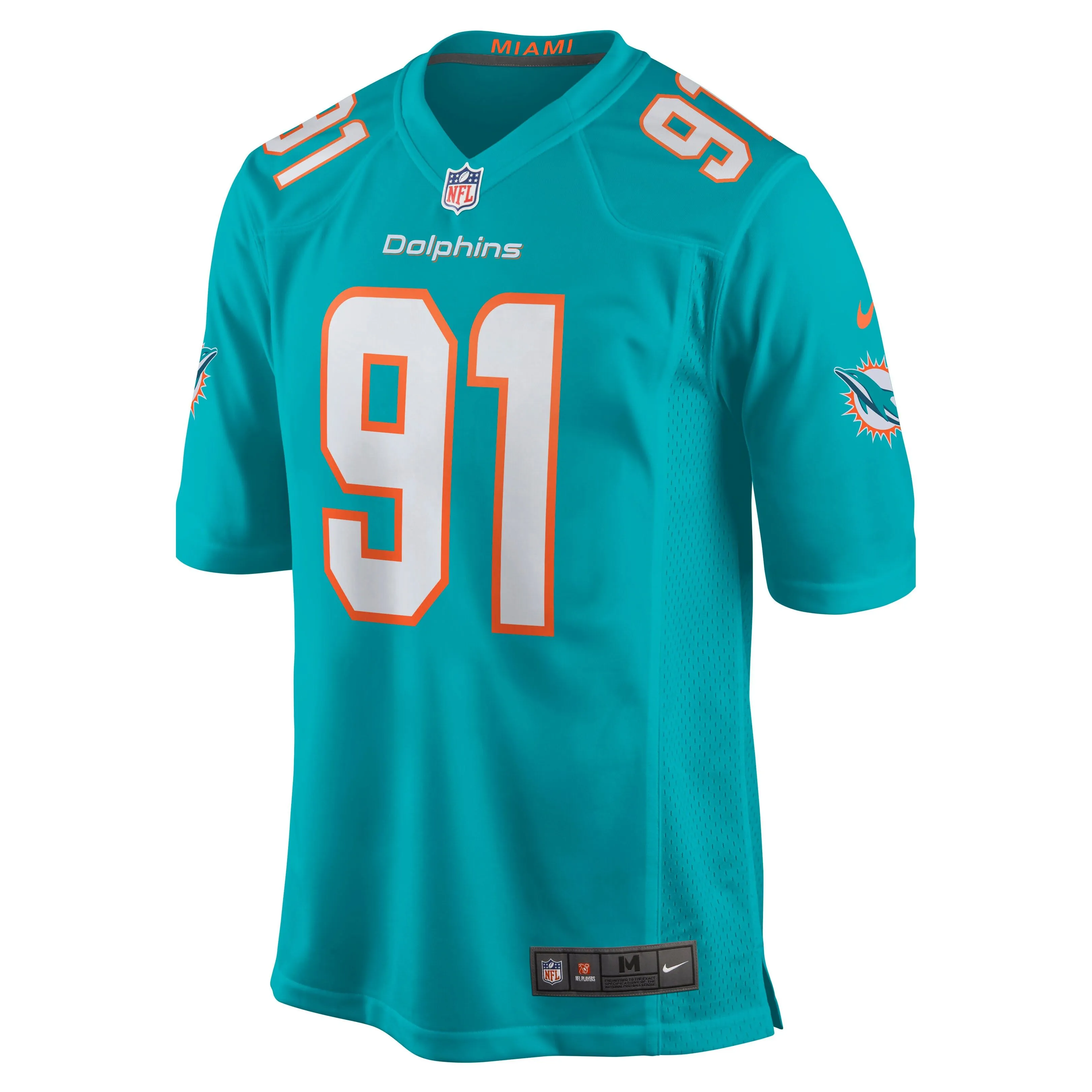 Emmanuel Ogbah Miami Dolphins  Game Jersey - Aqua