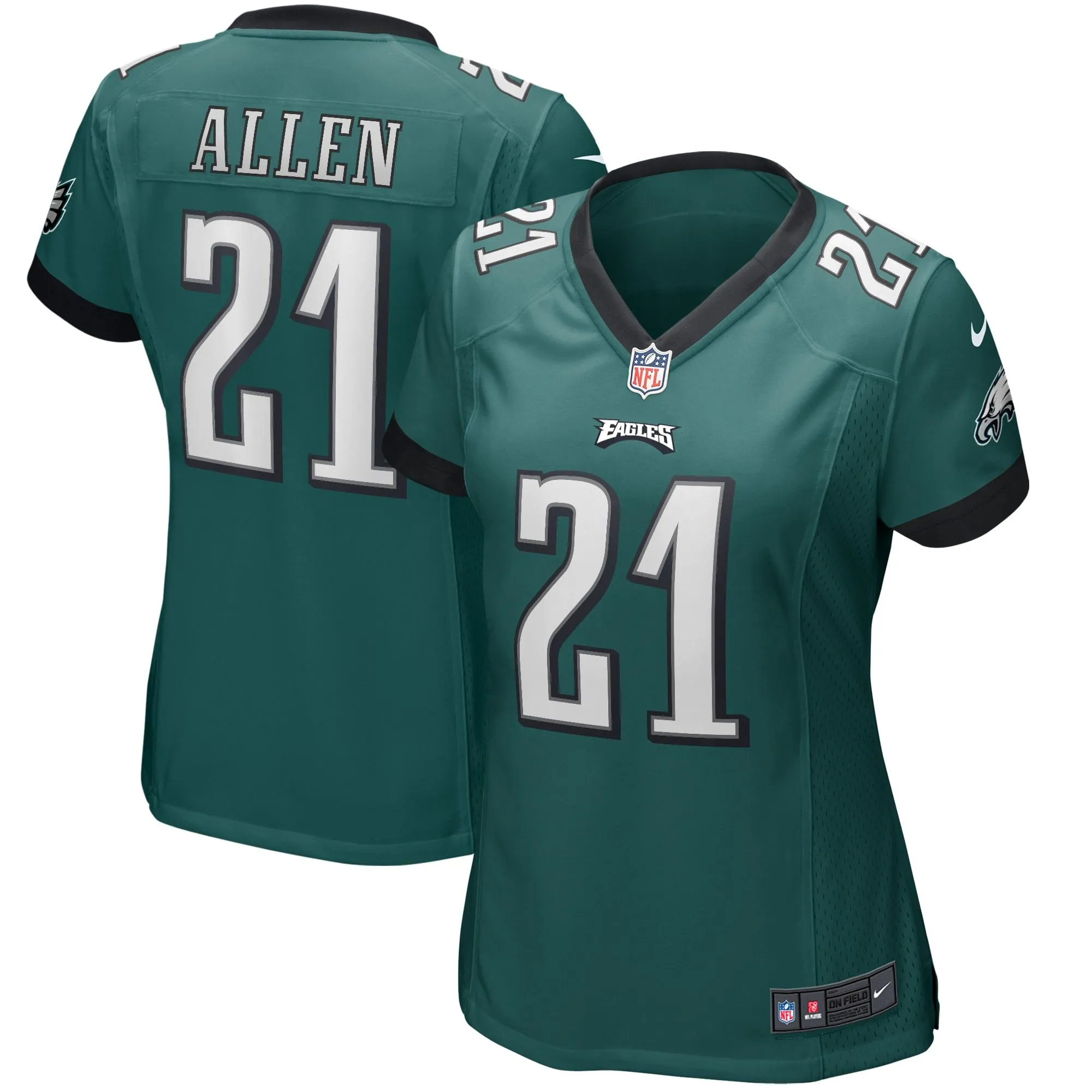 Eric Allen Philadelphia Eagles  Women's Game Retired Player Jersey - Midnight Green