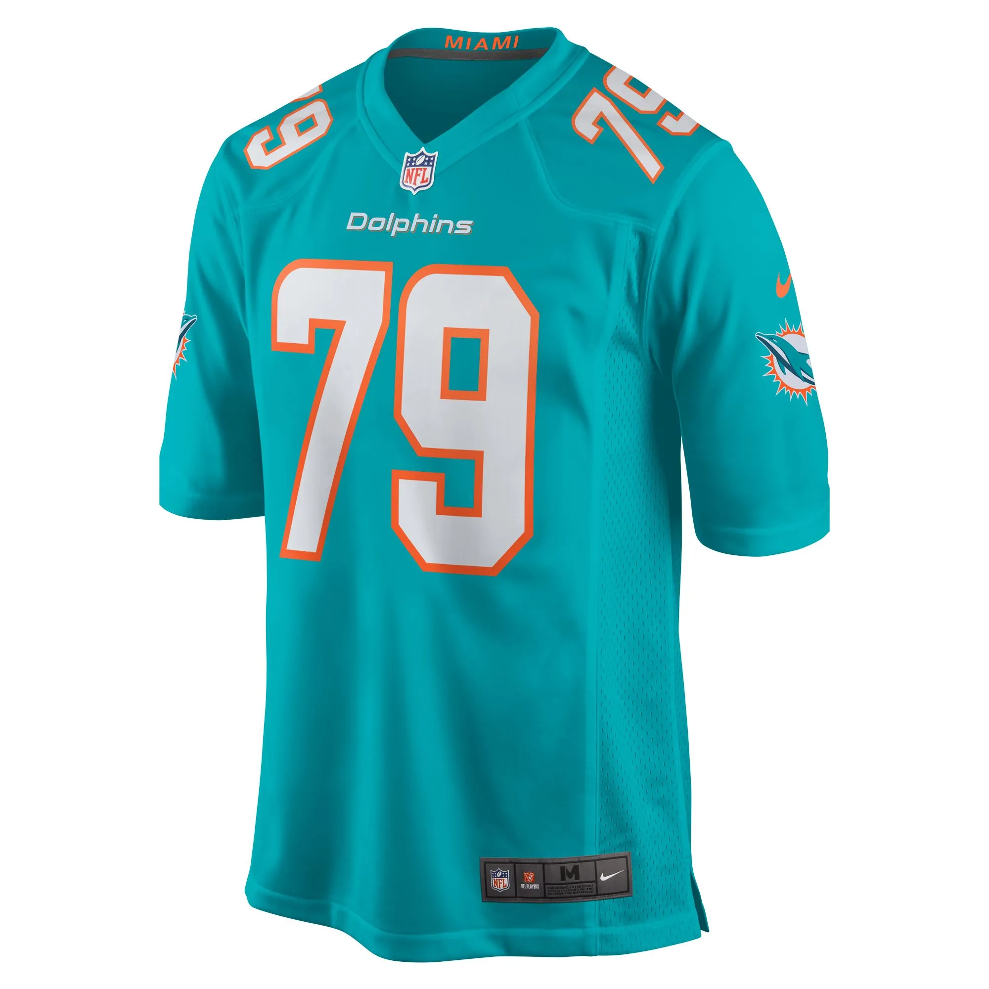 Eric Fisher Miami Dolphins  Home Game Player Jersey - Aqua