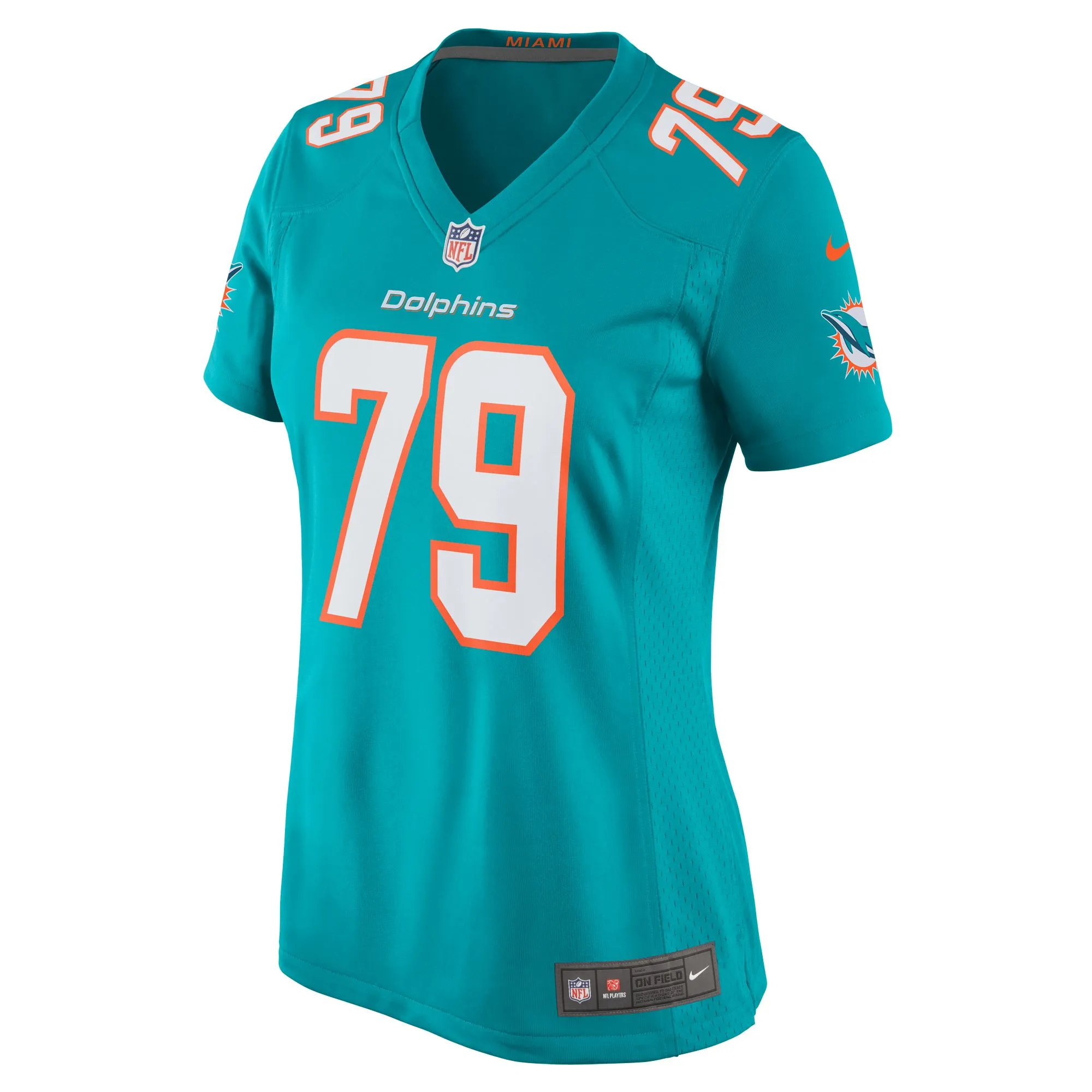 Eric Fisher Miami Dolphins  Women's Home Game Player Jersey - Aqua