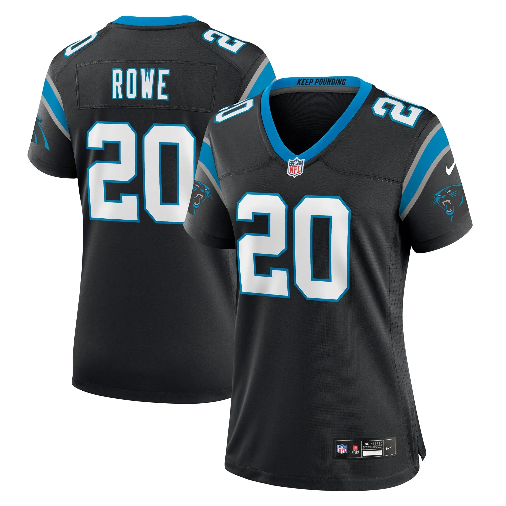 Eric Rowe Carolina Panthers  Women's Game Jersey - Black