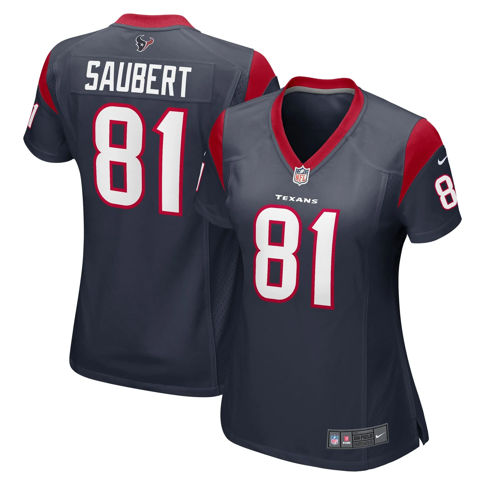 Eric Saubert Houston Texans  Women's  Game Jersey -  Navy