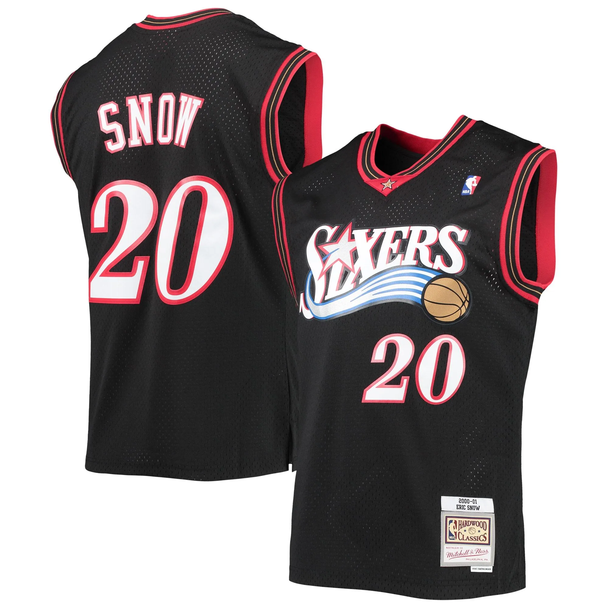 Eric Snow Philadelphia 76ers Mitchell & Ness 2000/01 Hardwood Classics Swingman Jersey - Black