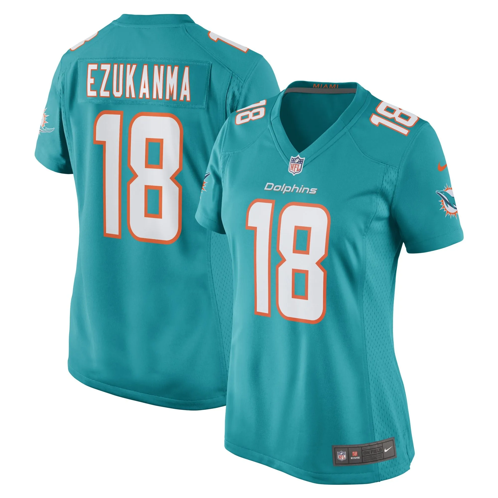 Erik Ezukanma Miami Dolphins  Women's Game Player Jersey - Aqua