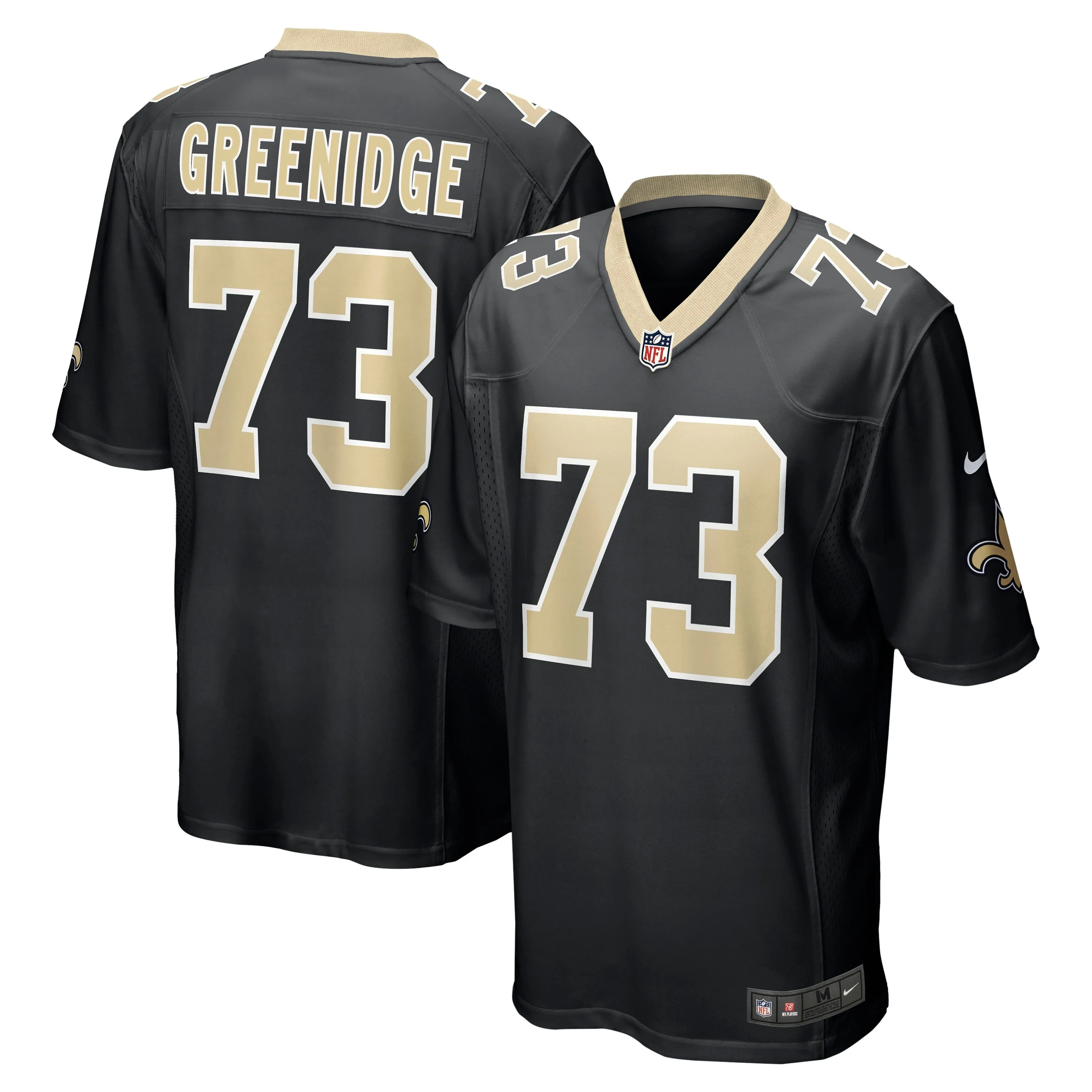 Ethan Greenidge New Orleans Saints  Game Jersey - Black