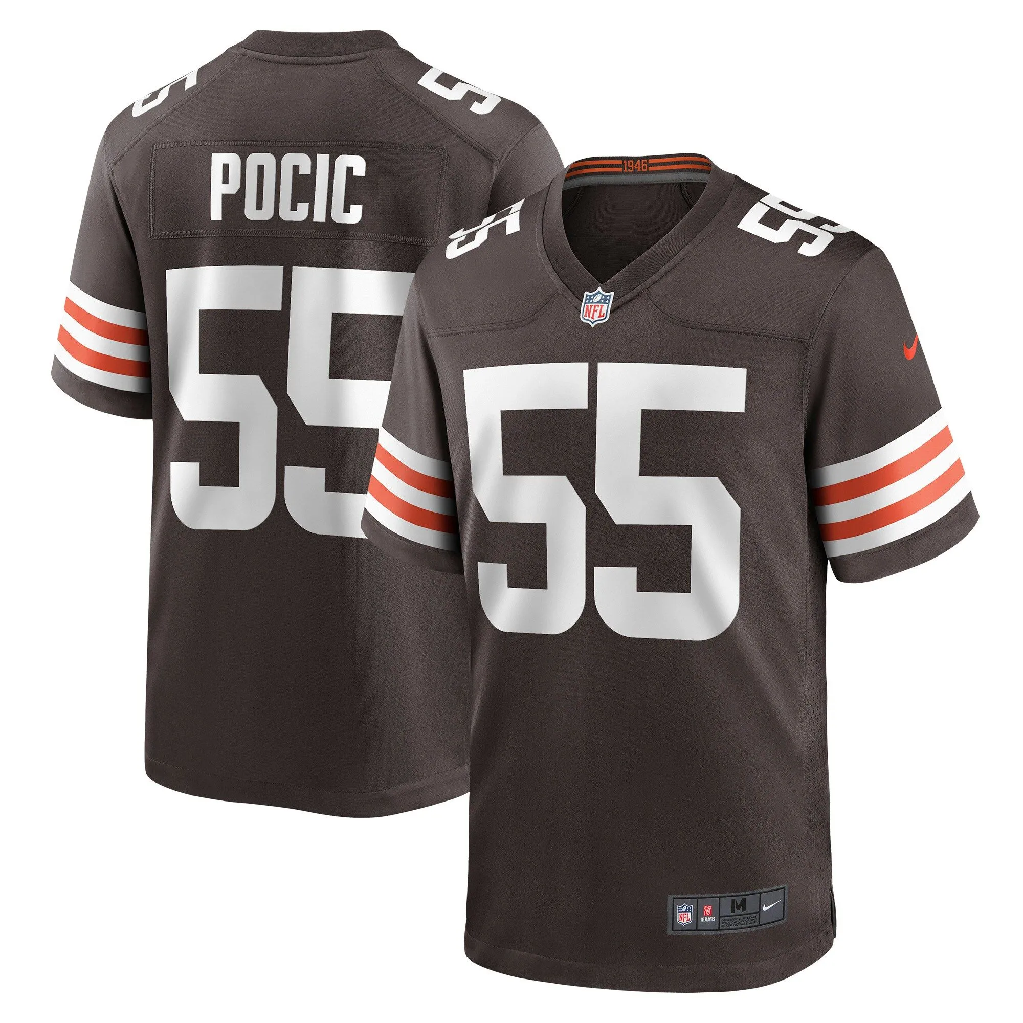 Ethan Pocic Cleveland Browns  Game Jersey - Brown