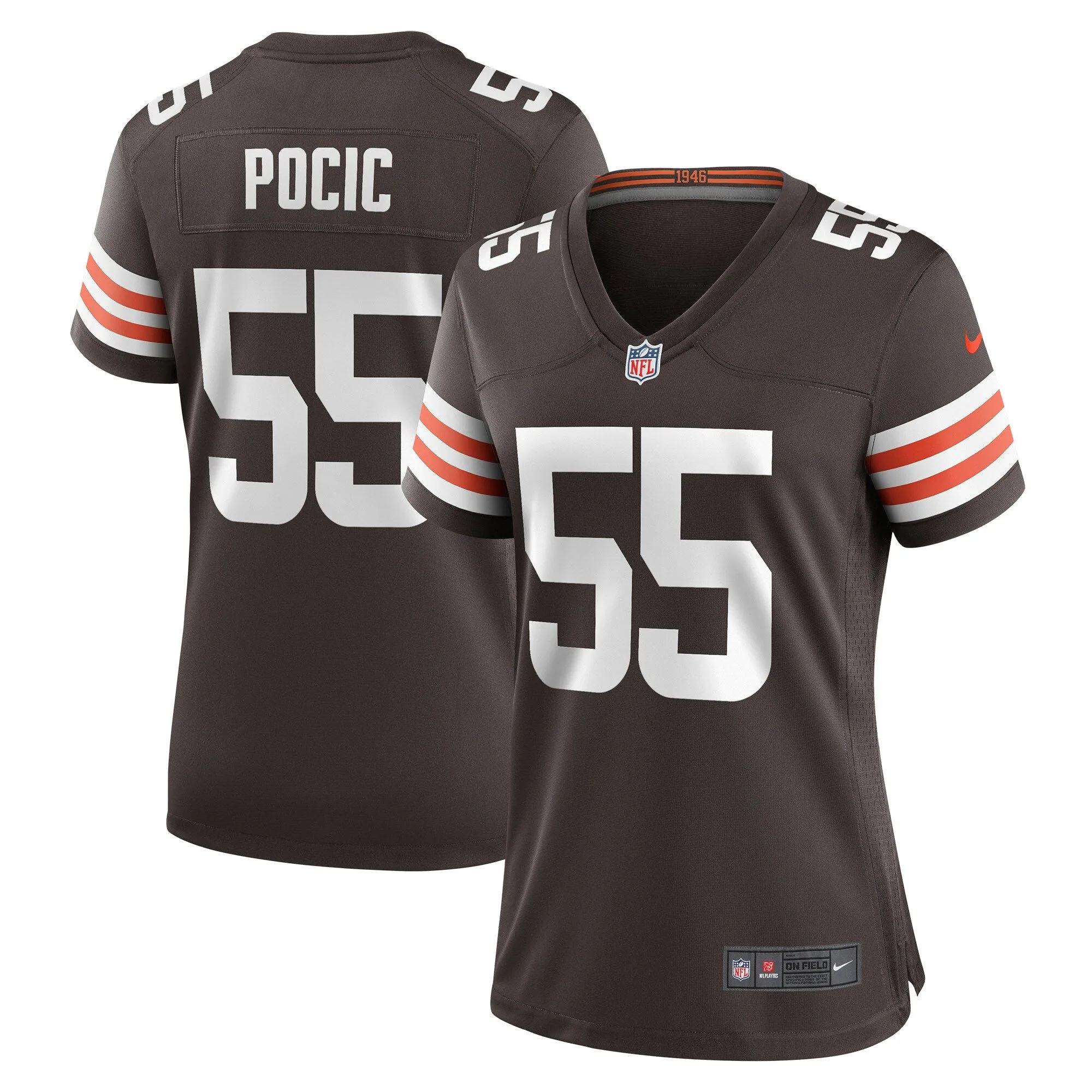 Ethan Pocic Cleveland Browns  Women's Game Jersey - Brown