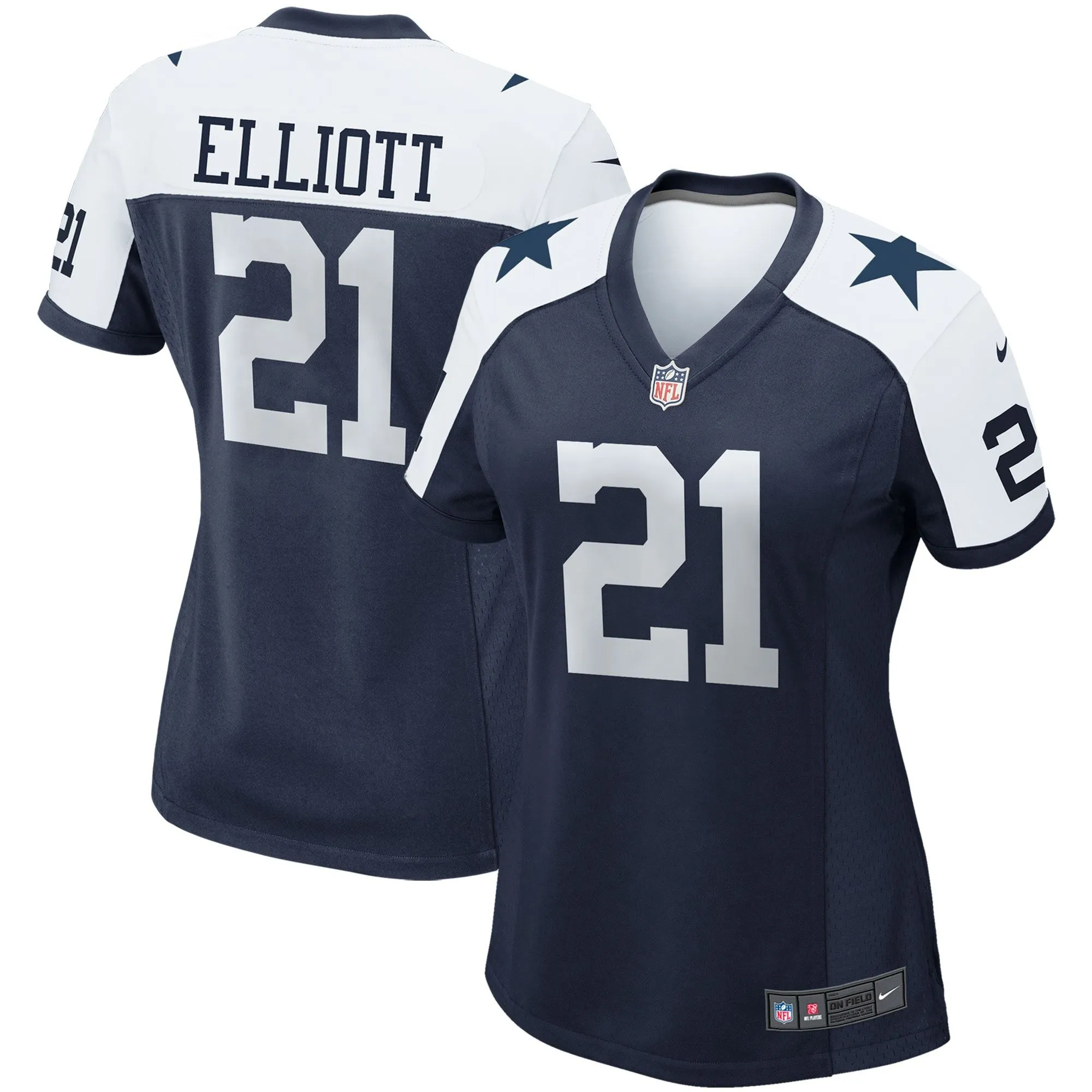 Ezekiel Elliott Dallas Cowboys  Women's Alternate Game Team Jersey - Navy