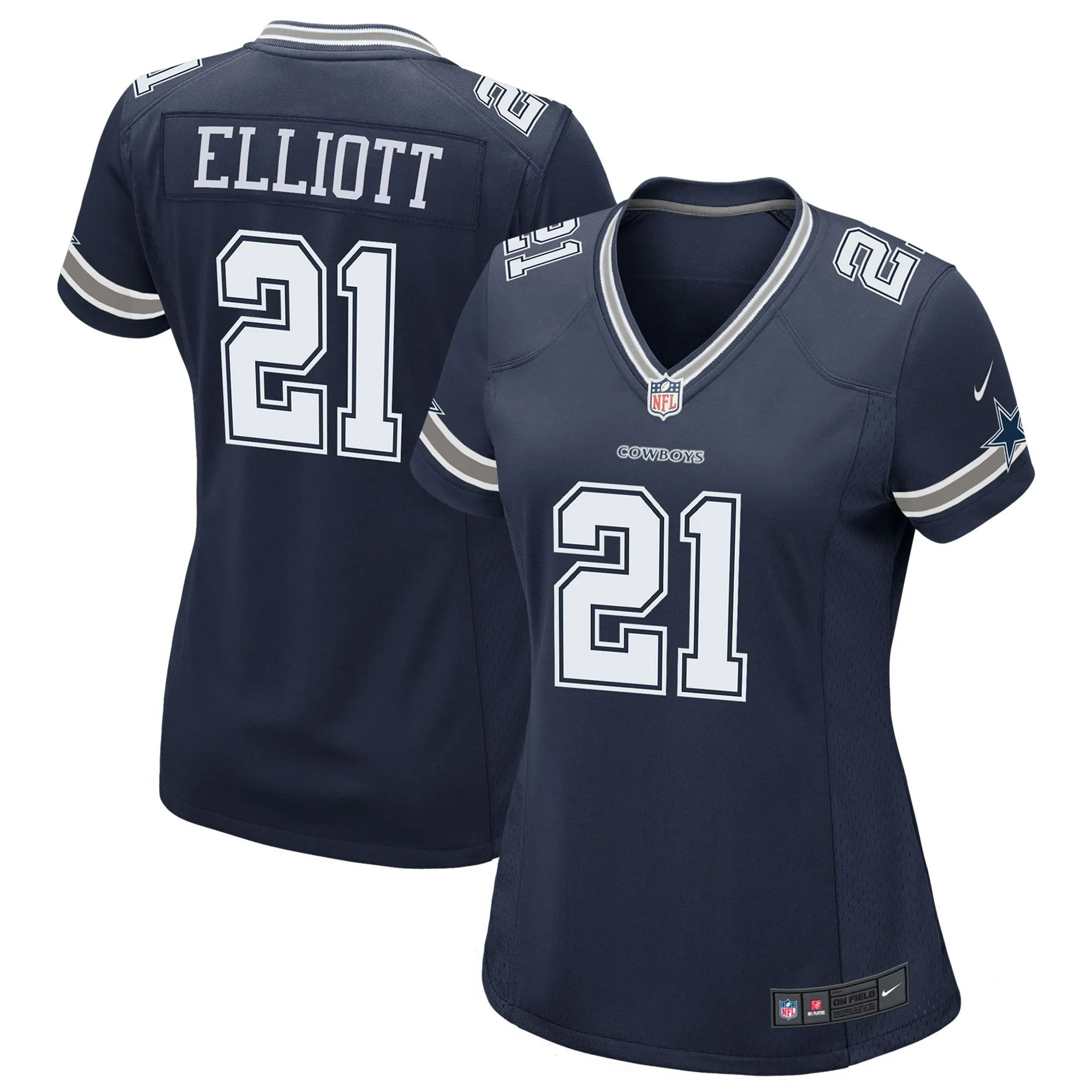 Ezekiel Elliott Dallas Cowboys  Women's Game Team Jersey - Navy