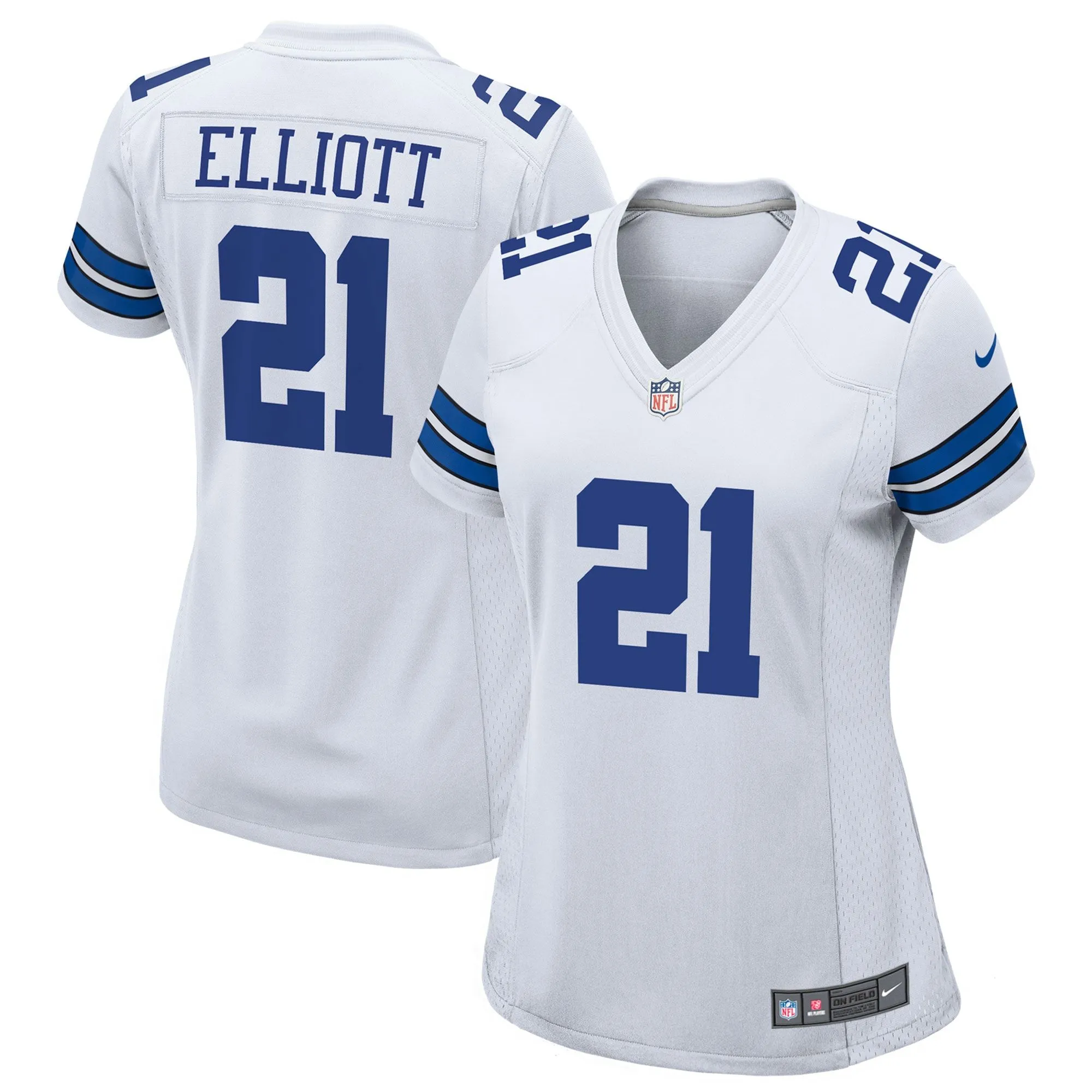 Ezekiel Elliott Dallas Cowboys  Women's Team Game Jersey - White