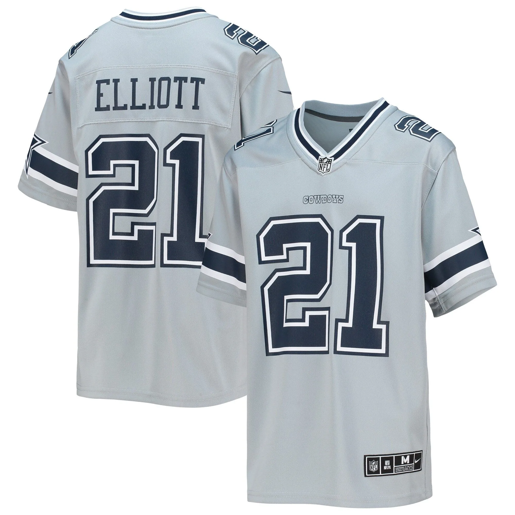 Ezekiel Elliott Dallas Cowboys  Youth Inverted Team Game Jersey - Silver