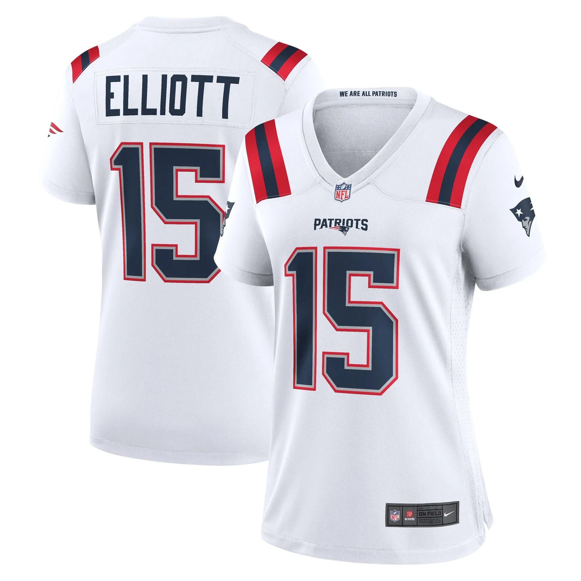 Ezekiel Elliott New England Patriots  Women's Game Player Jersey - White