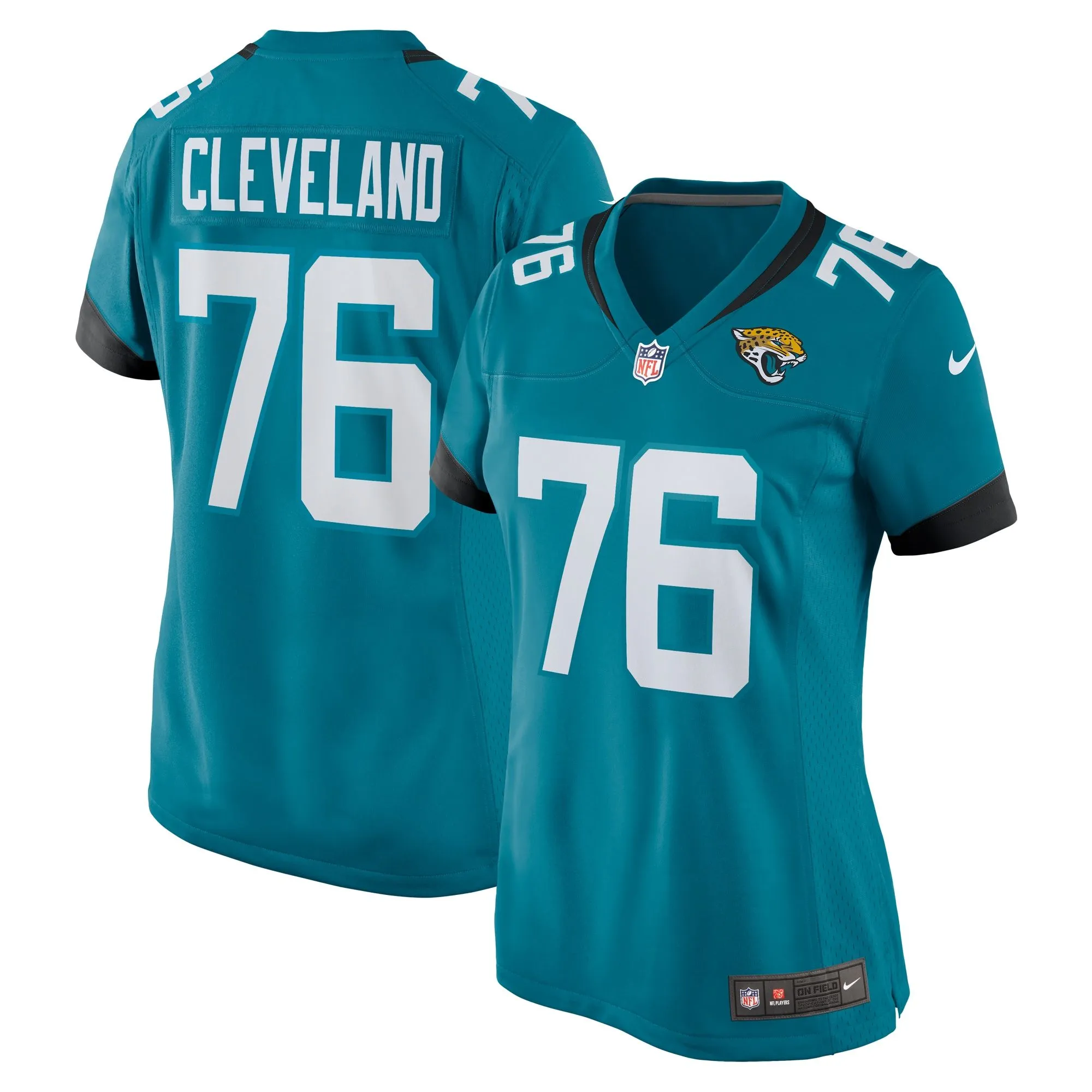 Ezra Cleveland Jacksonville Jaguars  Women's  Game Jersey -  Teal