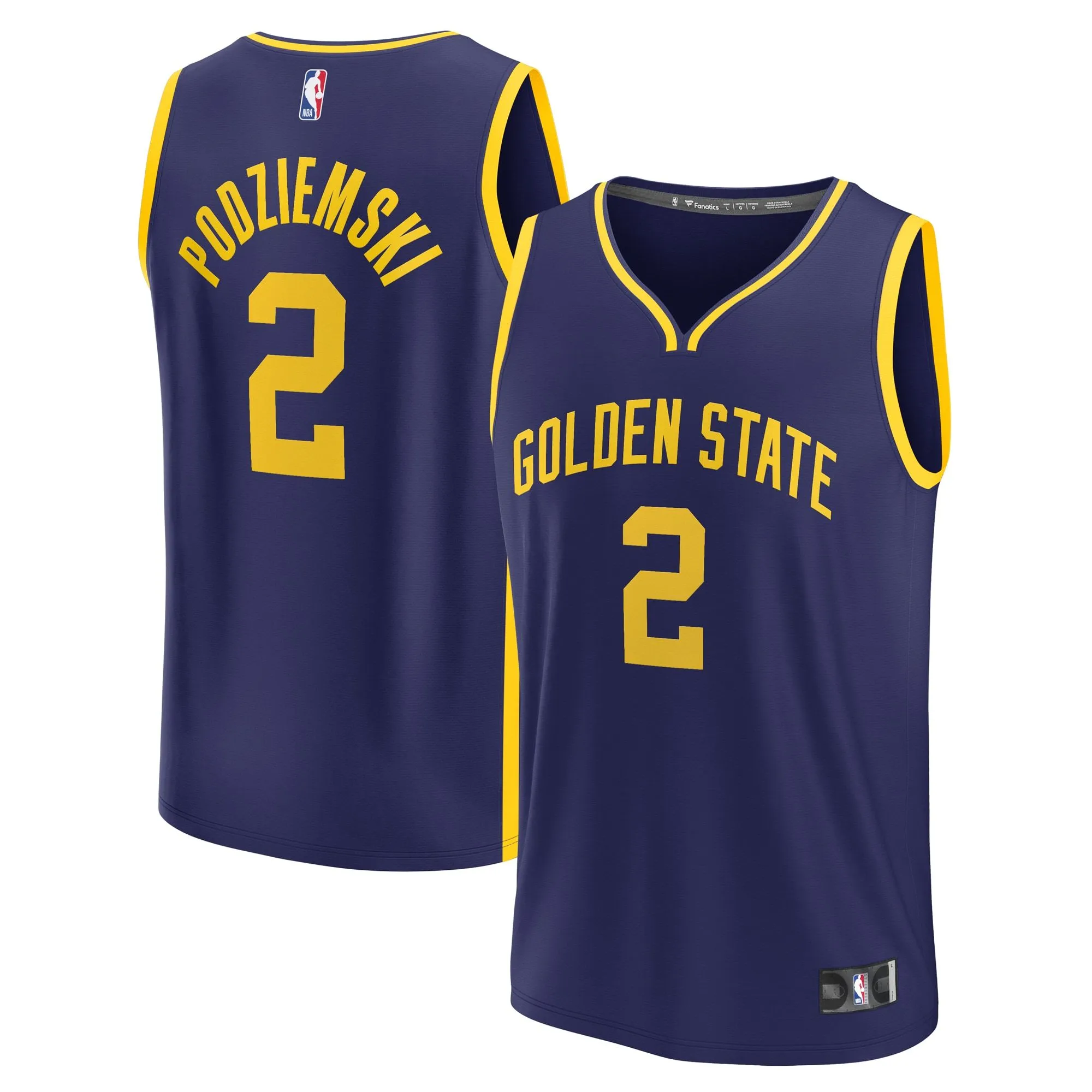 First Round Golden State Warriors Fanatics Branded Youth 2023 NBA Draft First Round Pick Fast Break Replica Jersey - Statement Edition - Navy