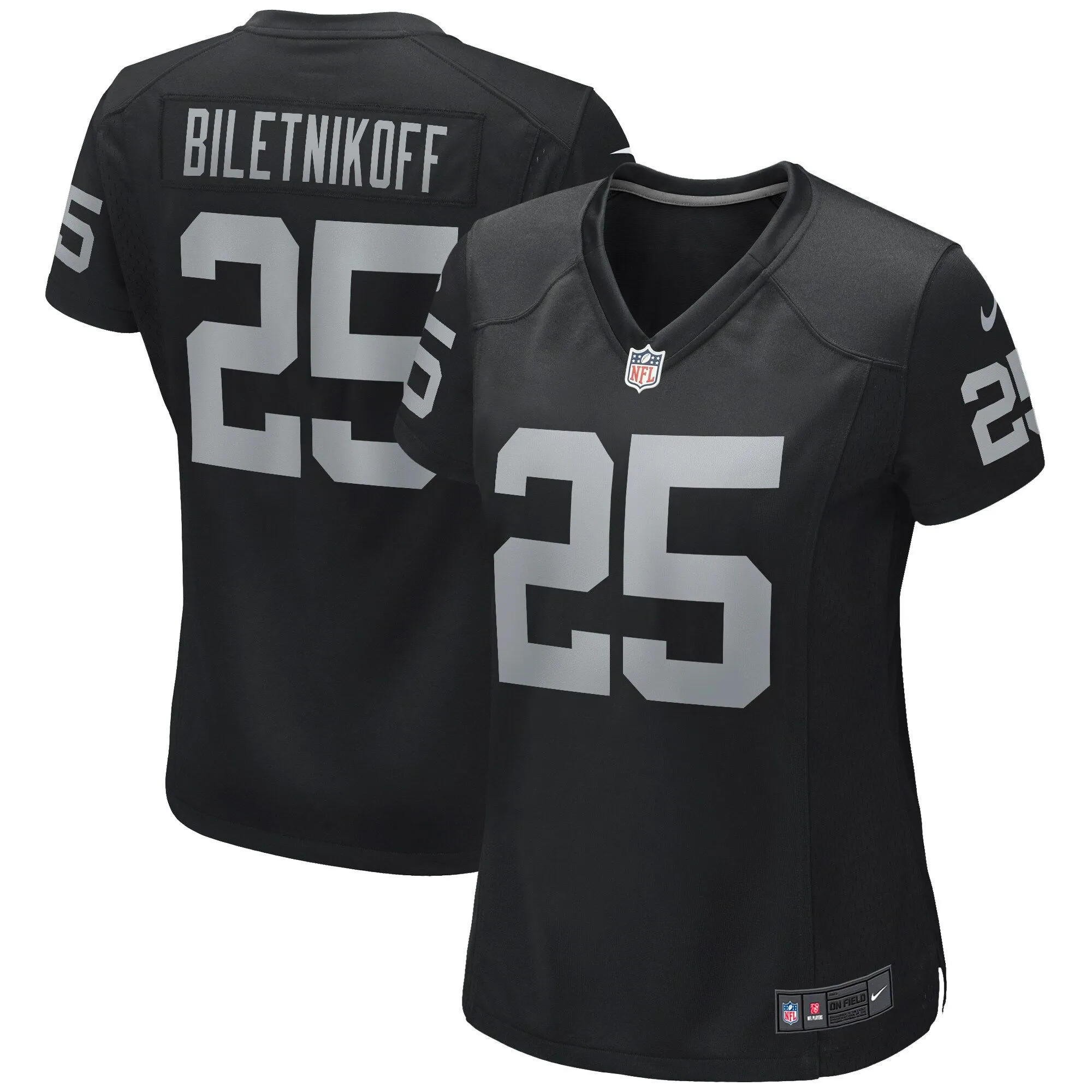 Fred Biletnikoff Las Vegas Raiders  Women's Game Retired Player Jersey - Black