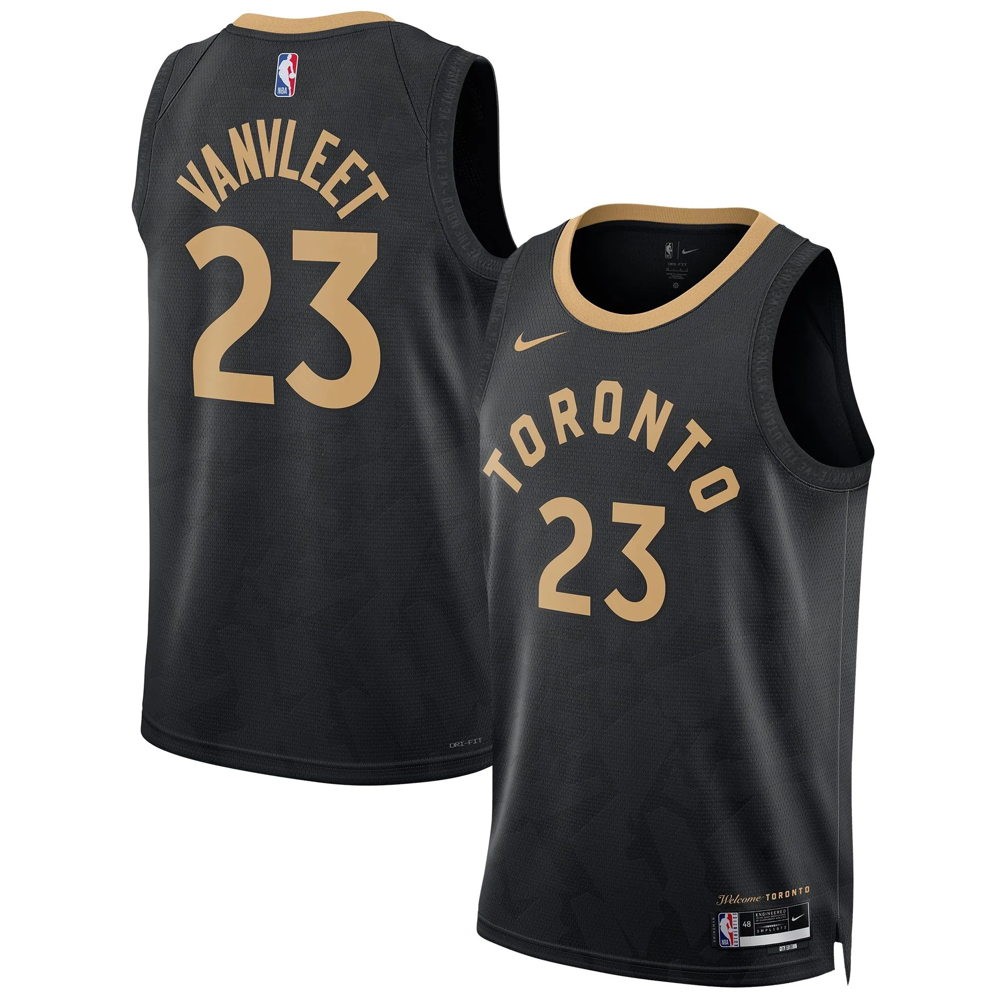 Fred VanVleet Toronto Raptors  Unisex 2022/23 Swingman Jersey - City Edition - Black