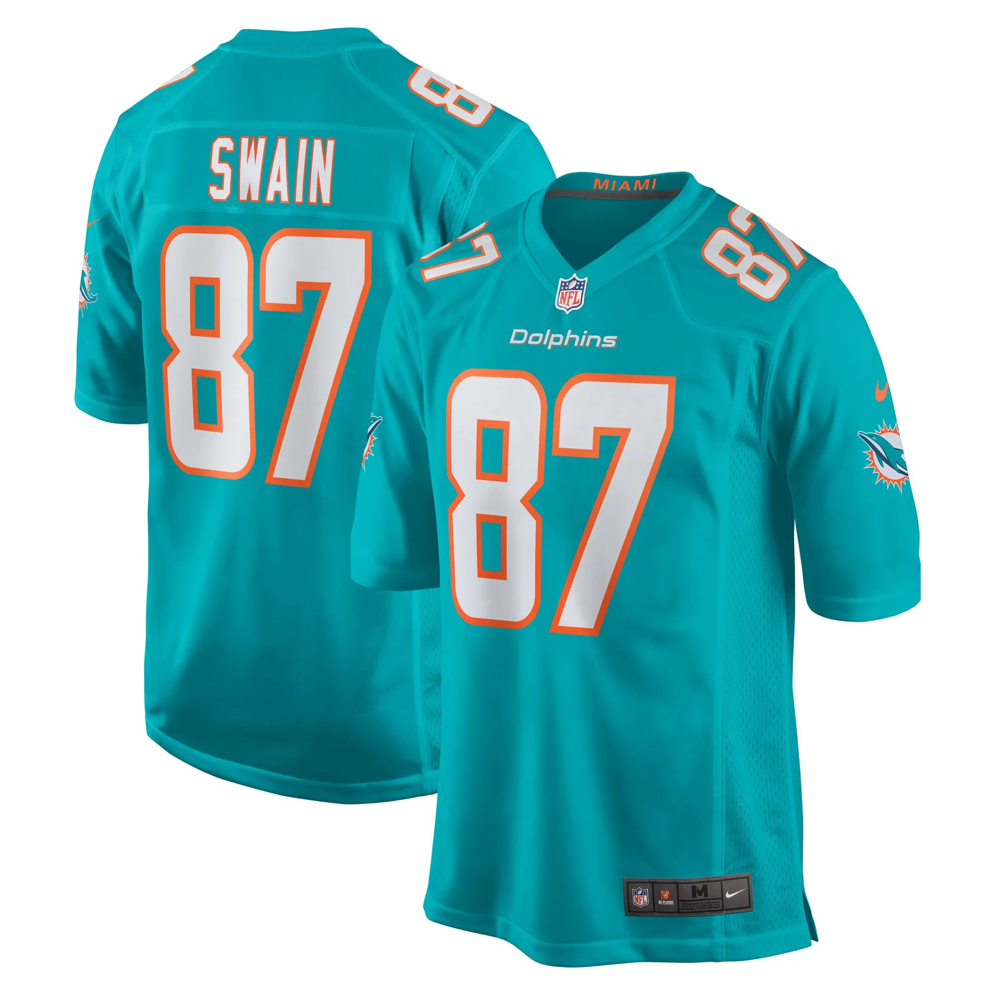 Freddie Swain Miami Dolphins   Game Jersey -  Aqua