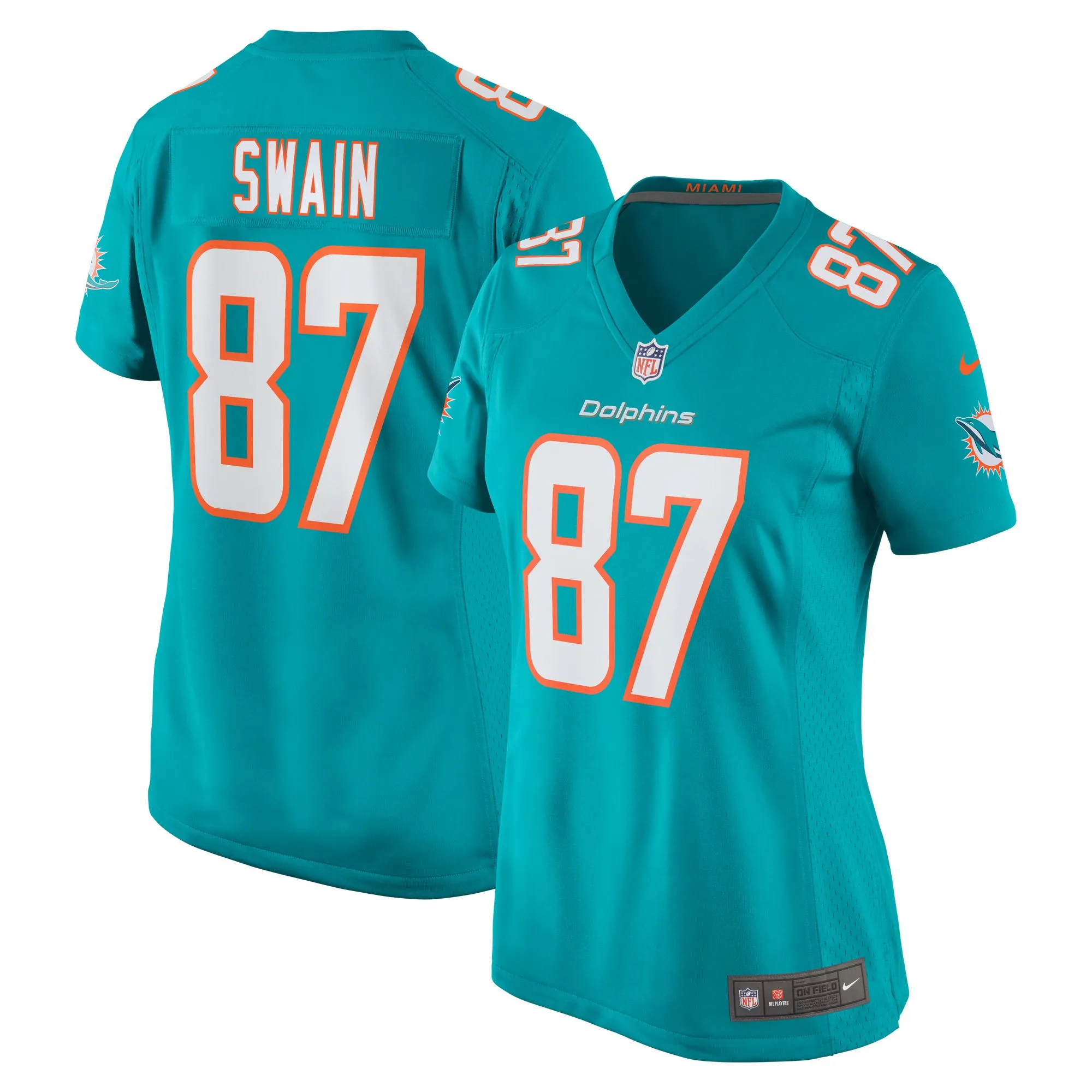 Freddie Swain Miami Dolphins  Women's  Game Jersey -  Aqua