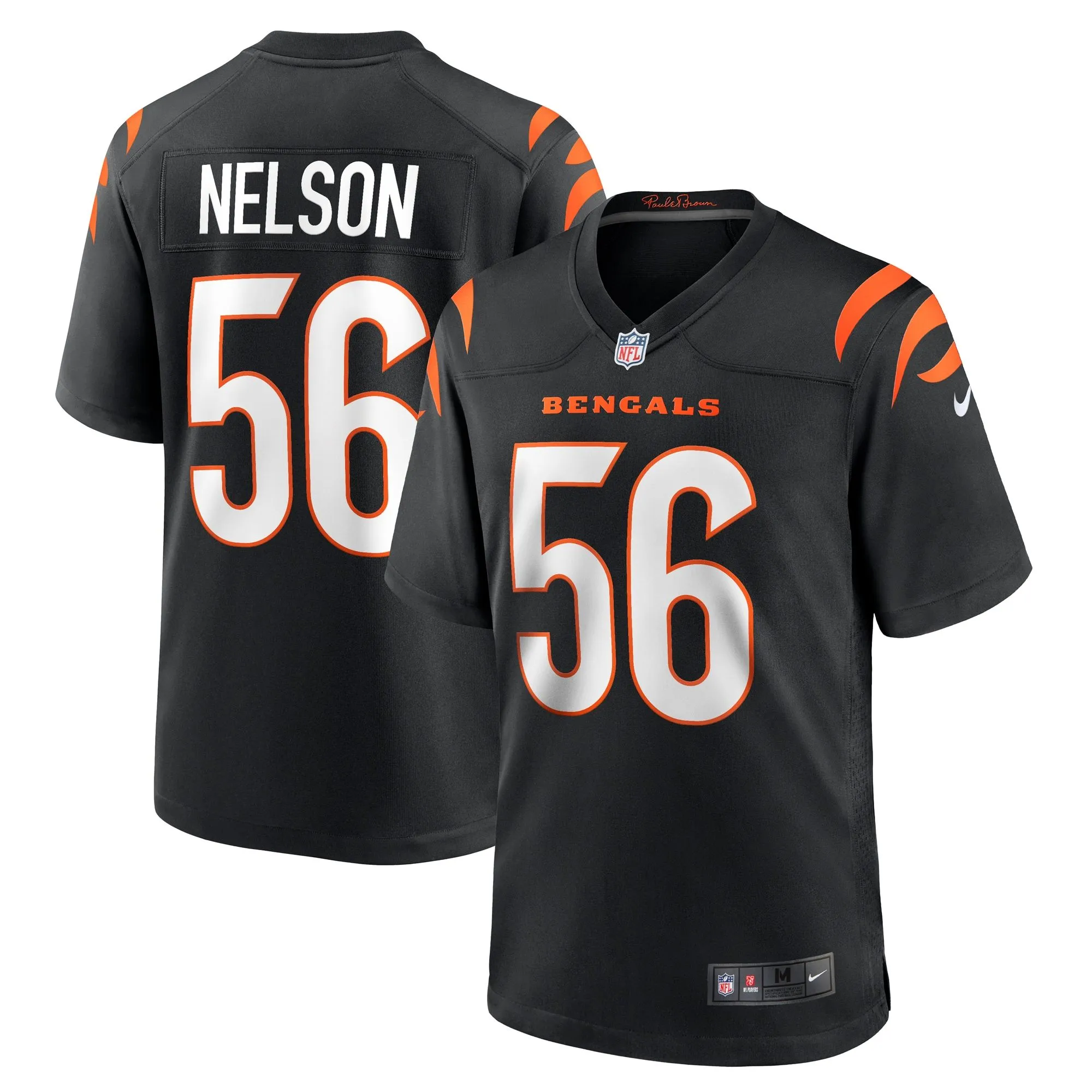 Garrett Nelson Cincinnati Bengals   Game Jersey -  Black