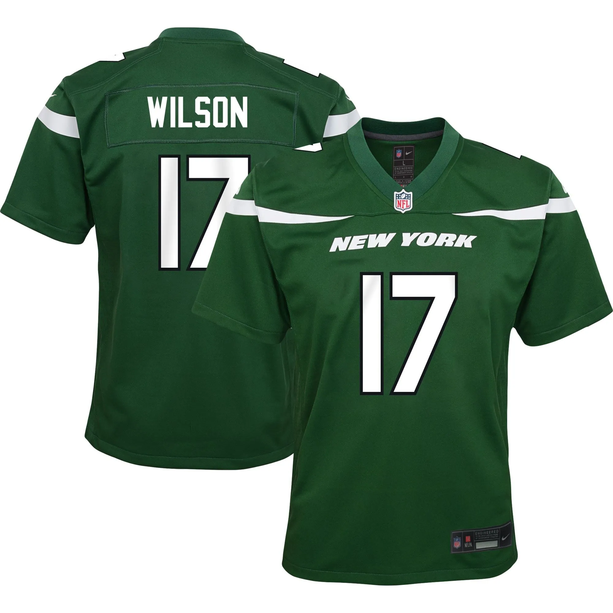 Garrett Wilson New York Jets  Youth Game Jersey - Green