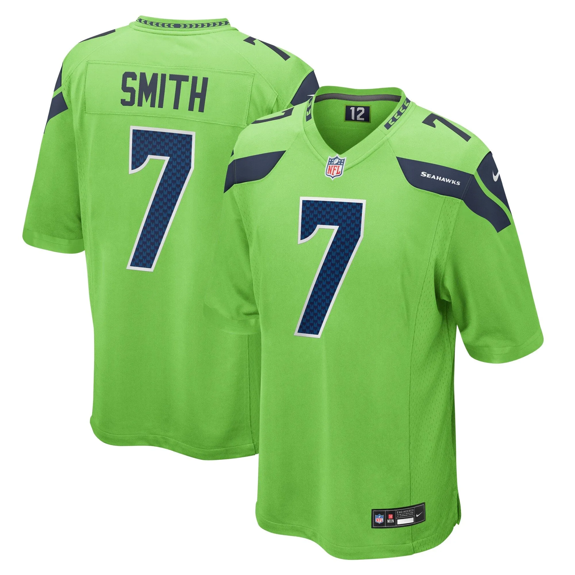 Geno Smith Seattle Seahawks   Game Jersey - Neon Green