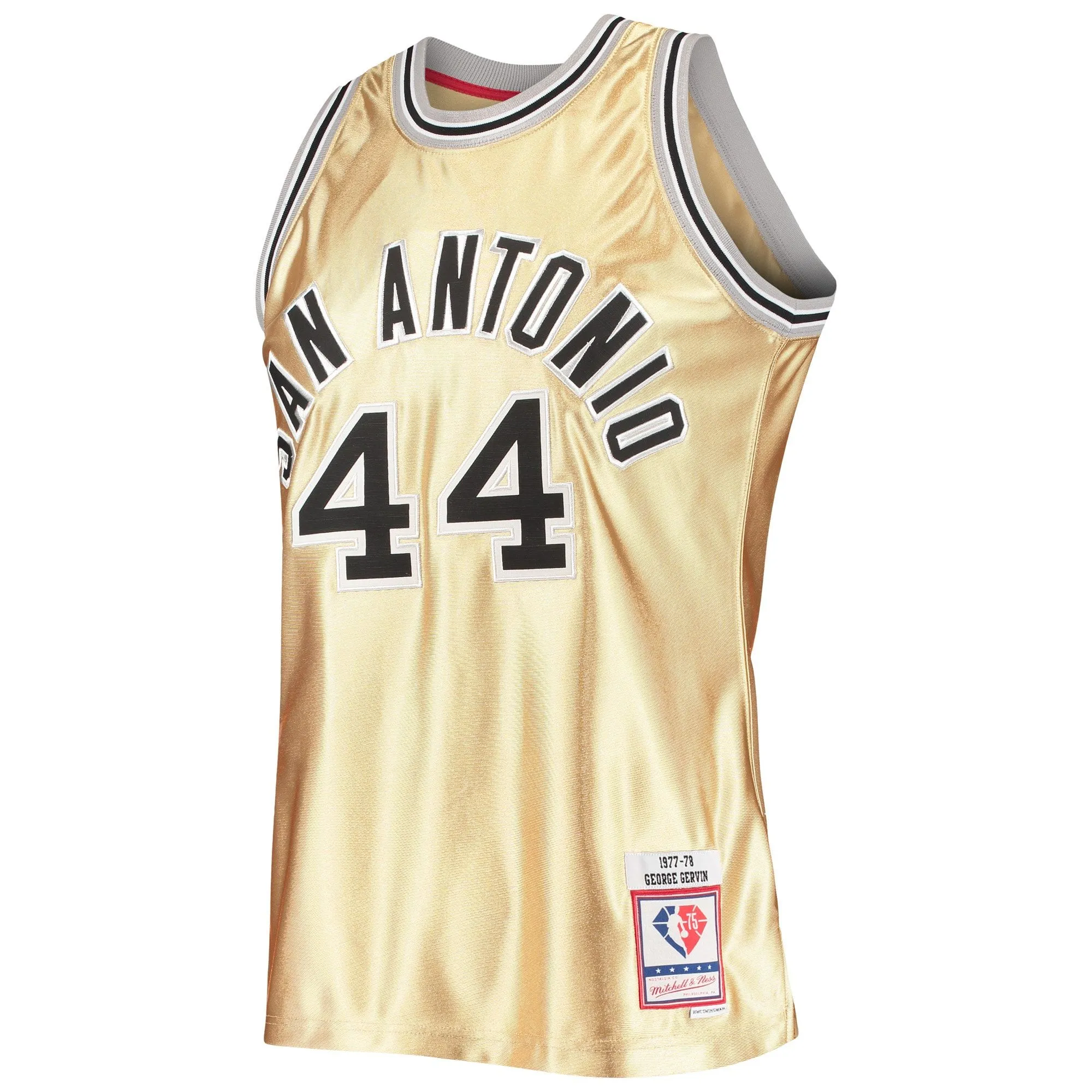 George Gervin San Antonio Spurs Mitchell & Ness 75th Anniversary 1977/78 Hardwood Classics Swingman Jersey - Gold