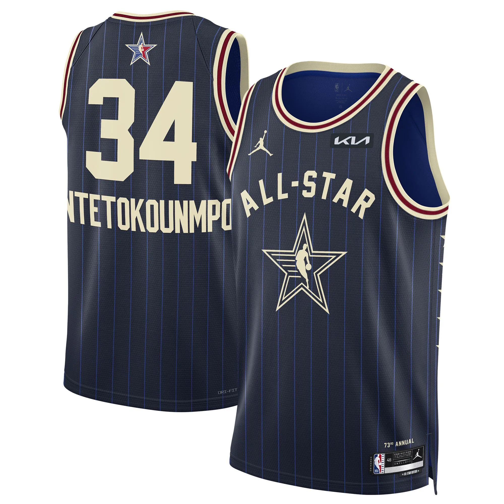 Giannis Antetokounmpo Jordan Brand Unisex 2024 NBA All-Star Game Swingman Jersey - Navy