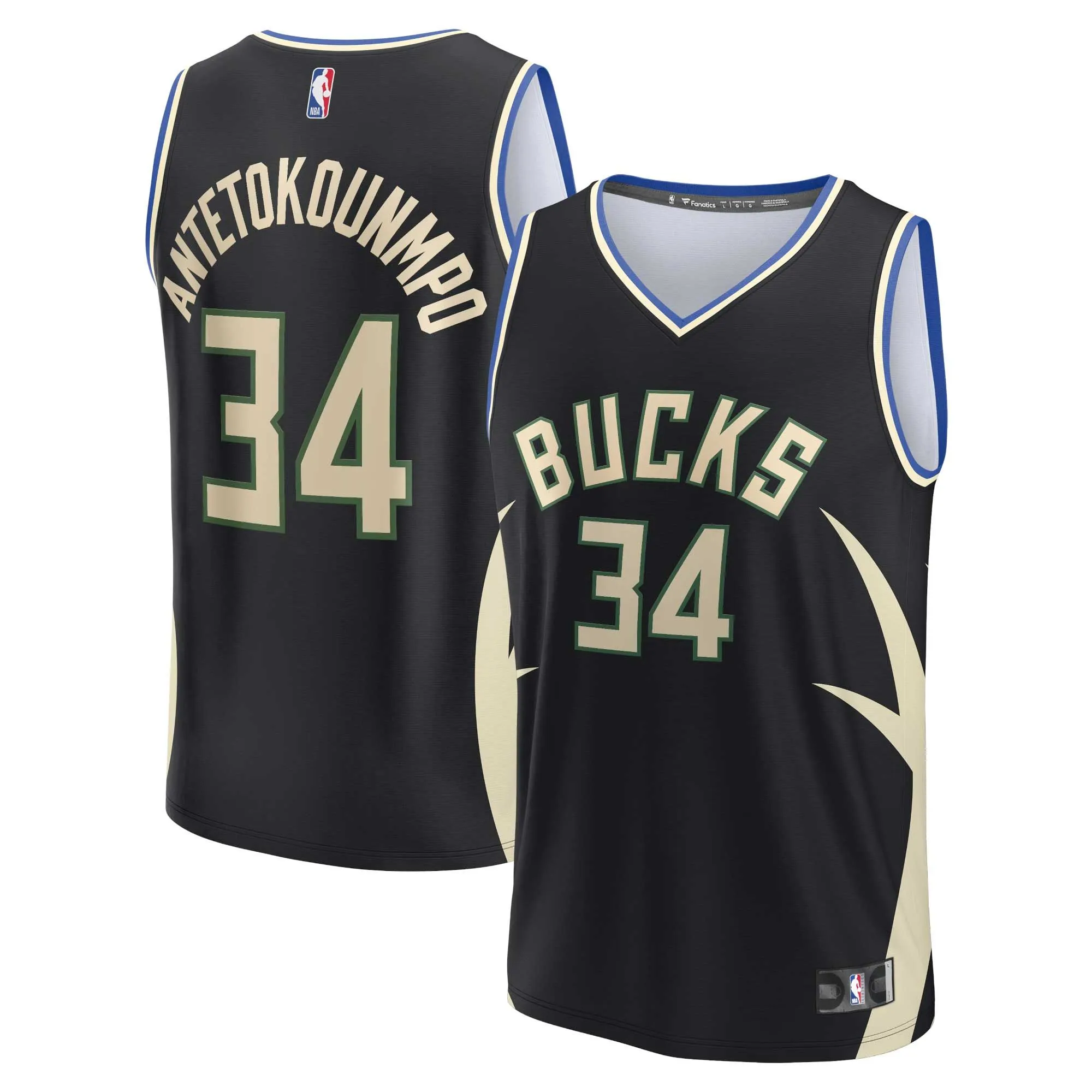 Giannis Antetokounmpo Milwaukee Bucks Fanatics Branded Fast Break Replica Player Jersey - Statement Edition - Black