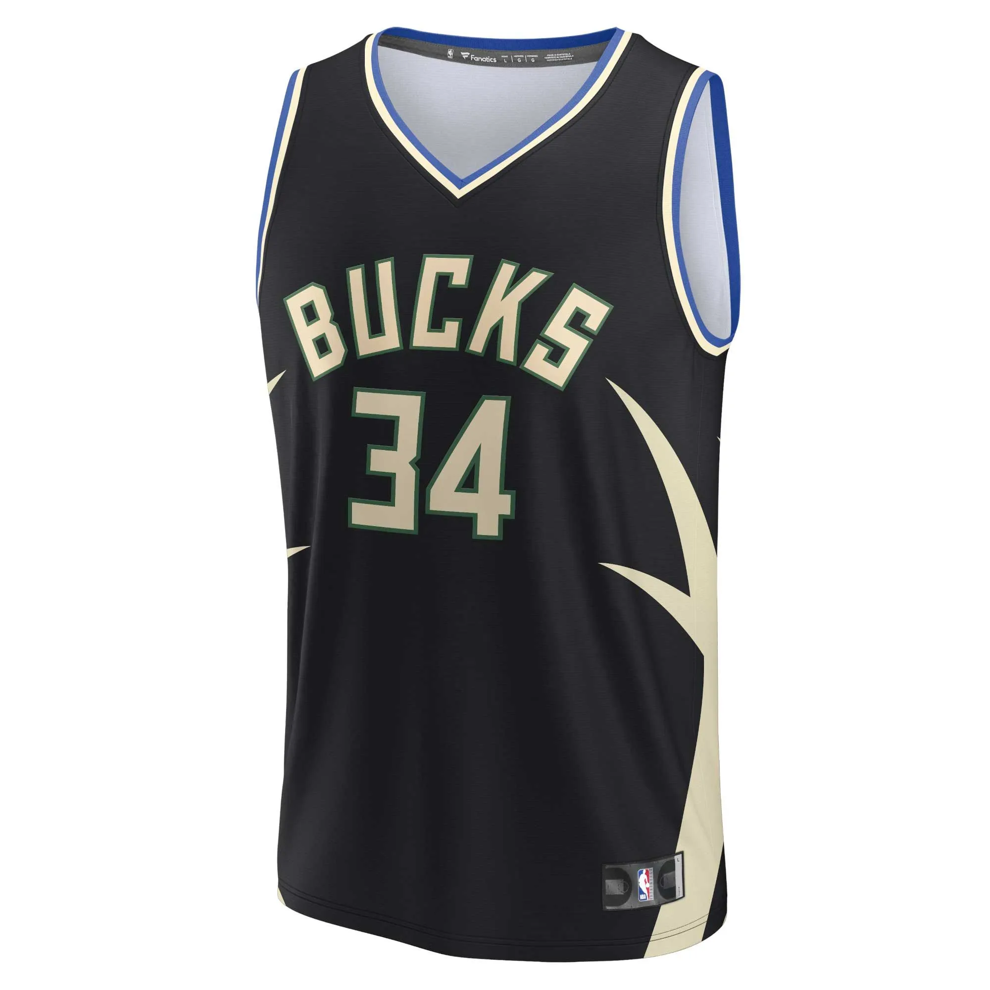 Giannis Antetokounmpo Milwaukee Bucks Fanatics Branded Fast Break Replica Player Jersey - Statement Edition - Black